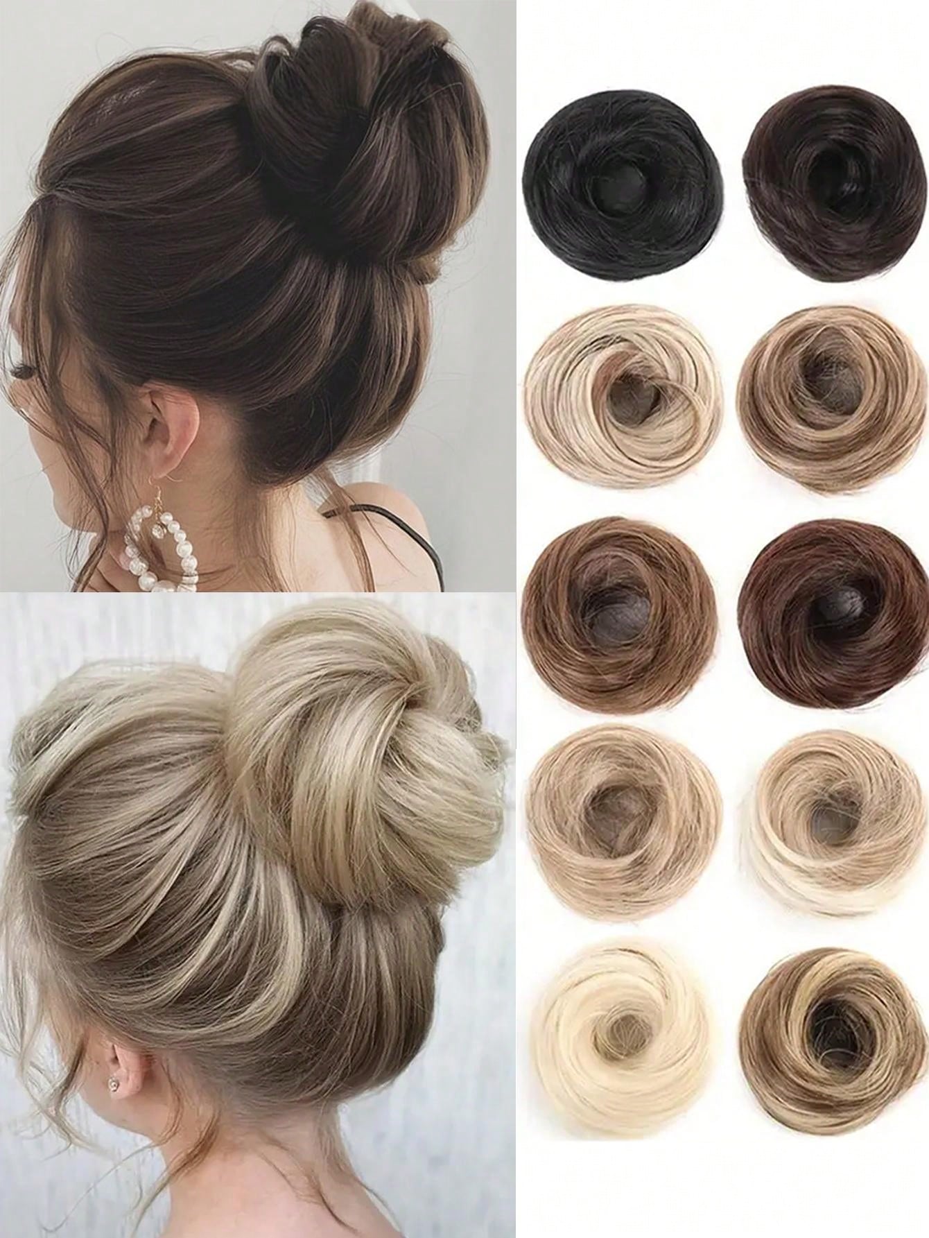 Messy Donuts, Buns, Wigs, Fluffy And Naturally Elastic Buns, Synthetic Hair Extensions, Elegant And Natural Hair Accessories Suitable For Daily Use