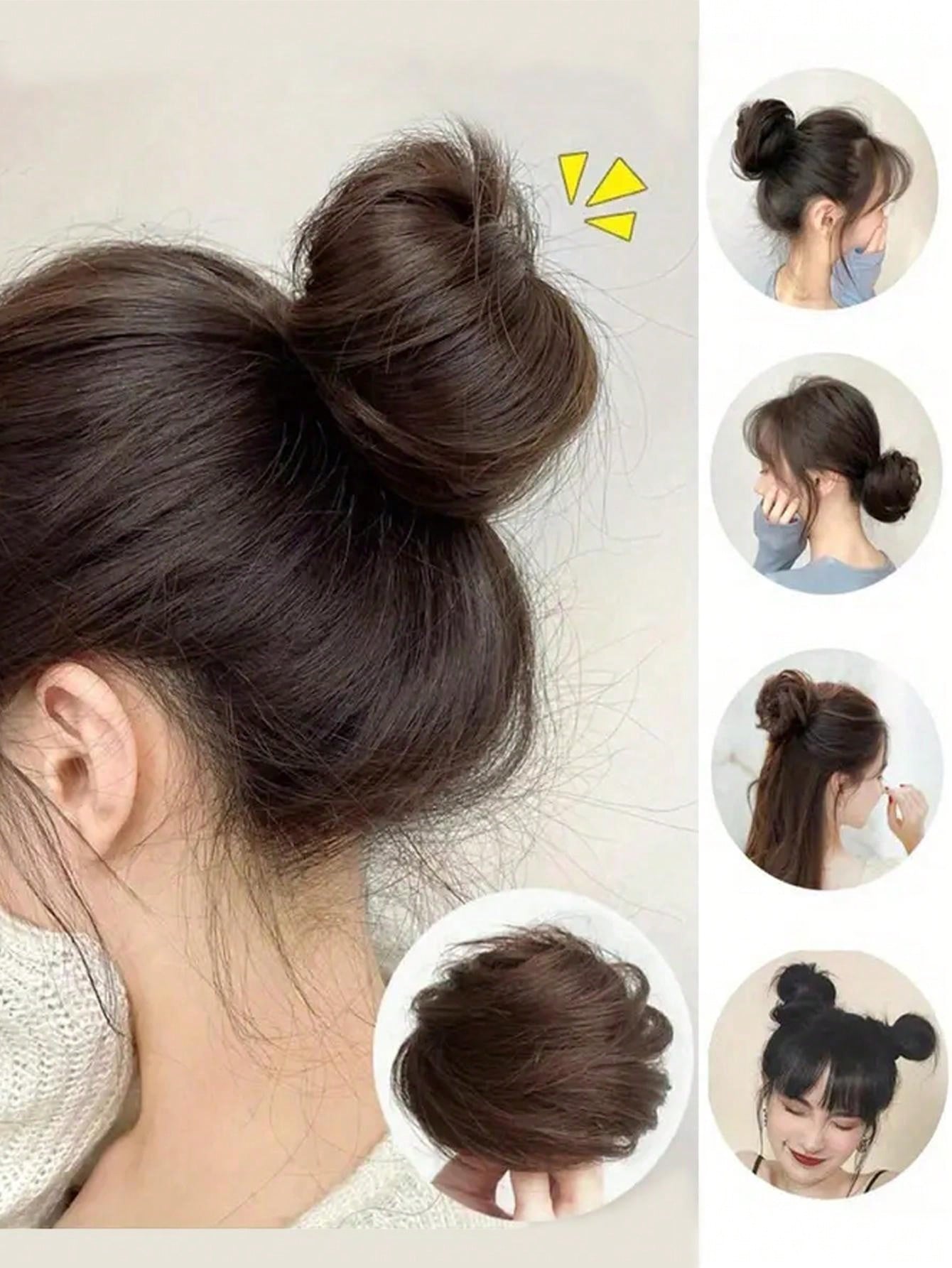 Messy Donuts, Buns, Wigs, Fluffy And Naturally Elastic Buns, Synthetic Hair Extensions, Elegant And Natural Hair Accessories Suitable For Daily Use