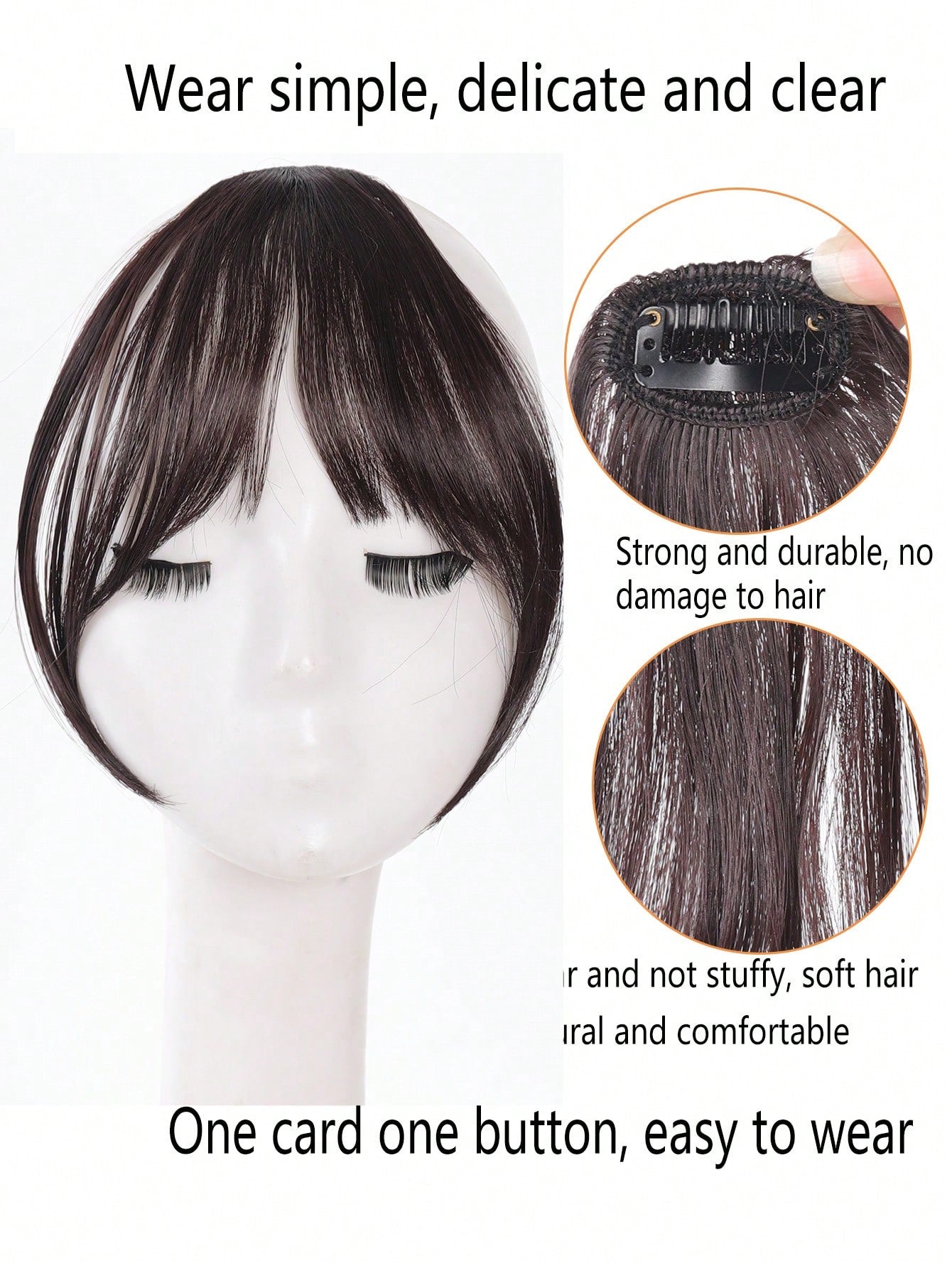 Synthetic Bangs Wig For Women With Natural Side Bangs Fluffy And Add Hair Flipper Bangs