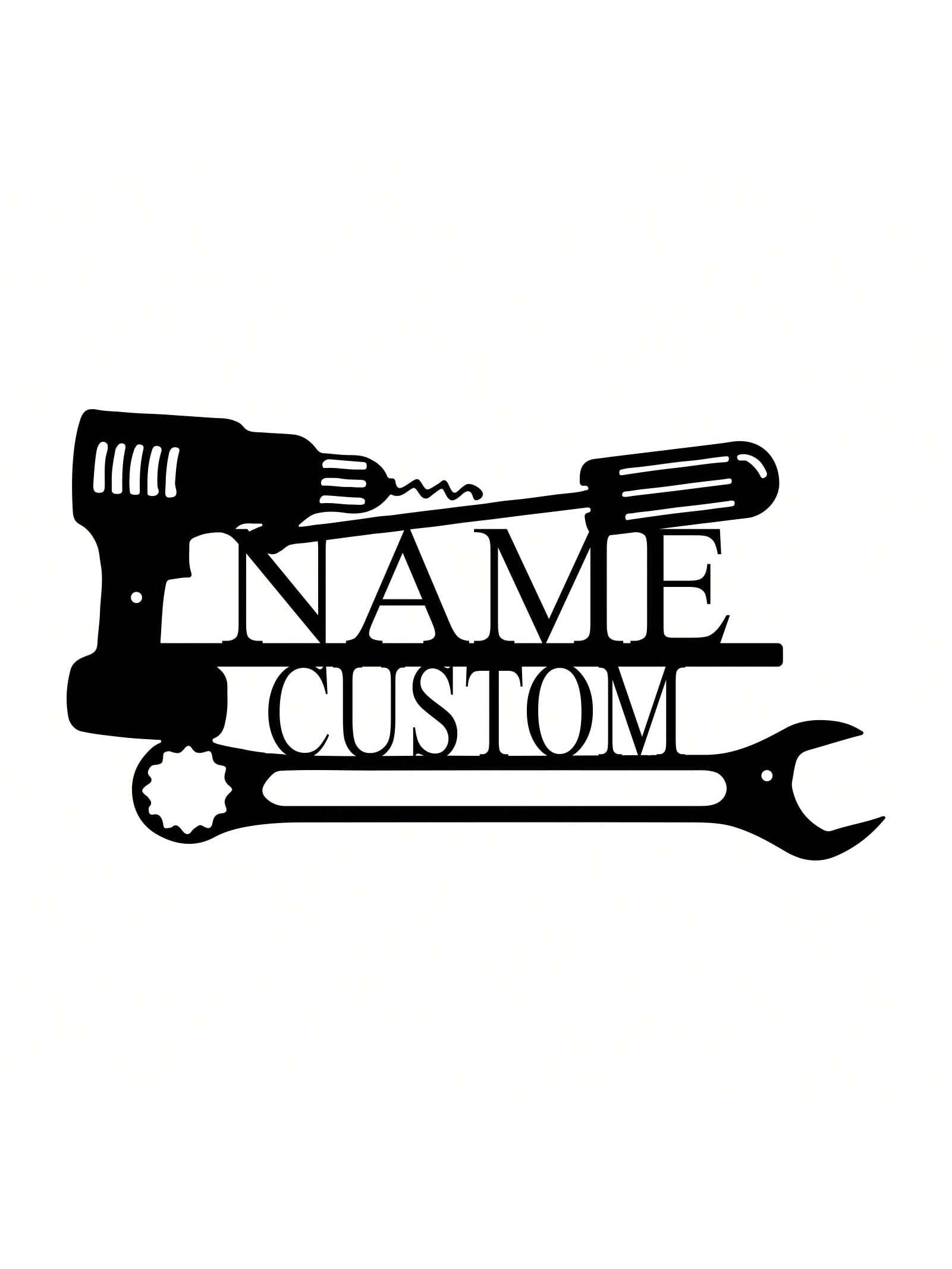 1pc Personalized Automotive Repair Shop Metal Wall Art Decor - Iron Art Mechanic Workshop Sign - Customizable Text - No Electricity Required - Suitable As Birthday, Christmas Gift For Mechanic, Dad, Men