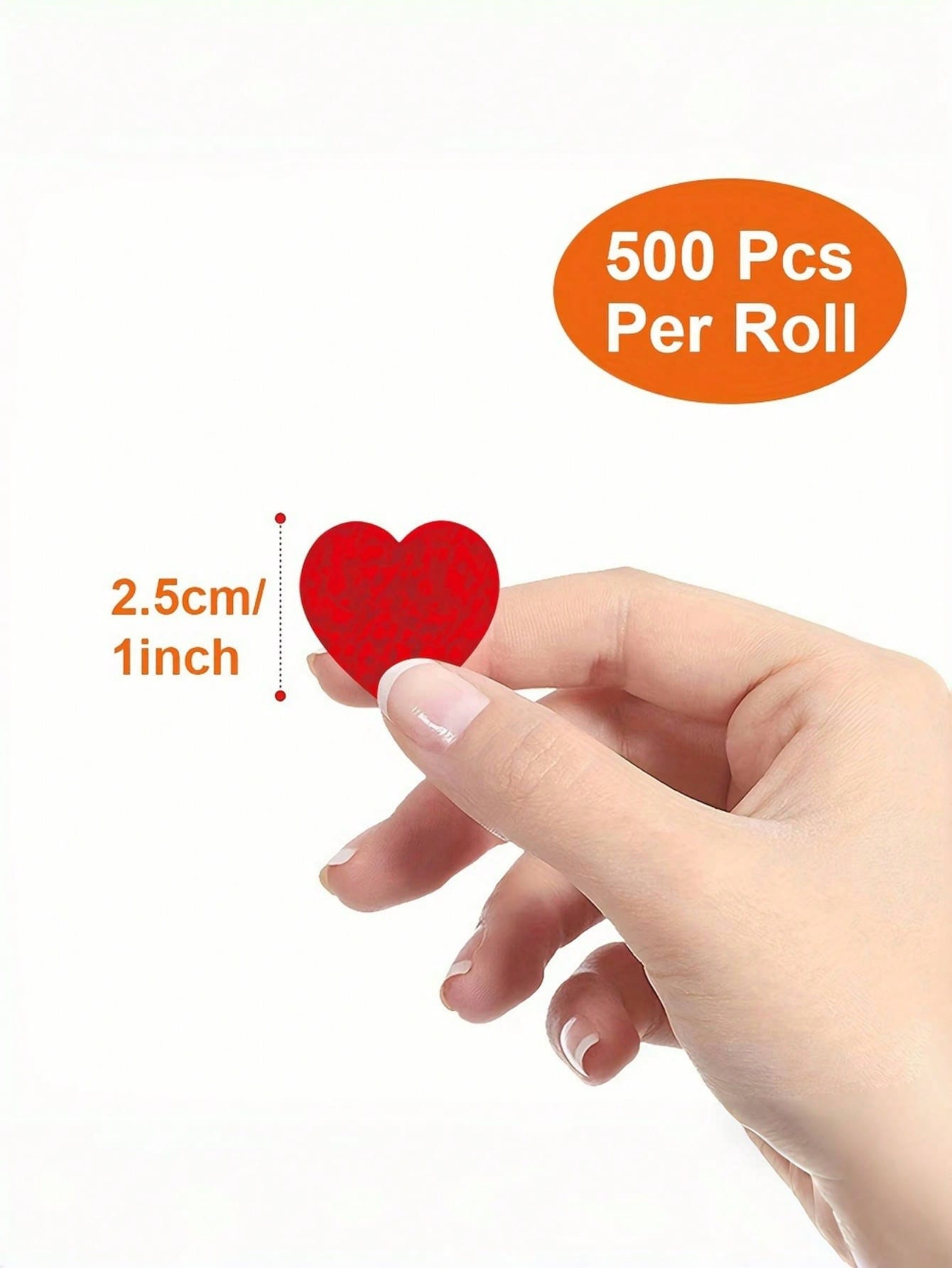 1/2/3 Roll(S), 500pcs/Roll Heart-Shaped Sticker, Mixed Colors, For Gift Wrapping, Cards And Envelopes