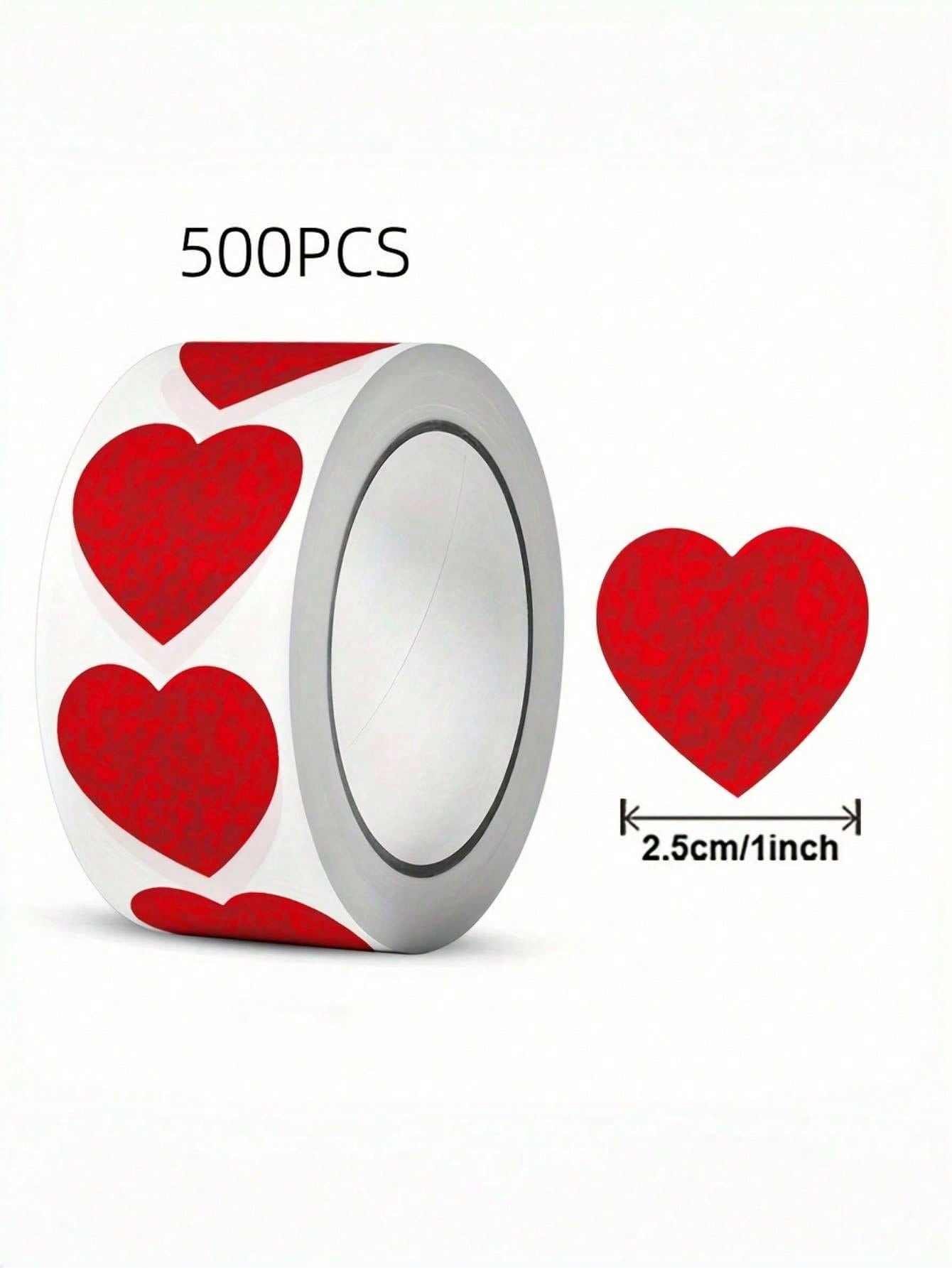 1/2/3 Roll(S), 500pcs/Roll Heart-Shaped Sticker, Mixed Colors, For Gift Wrapping, Cards And Envelopes