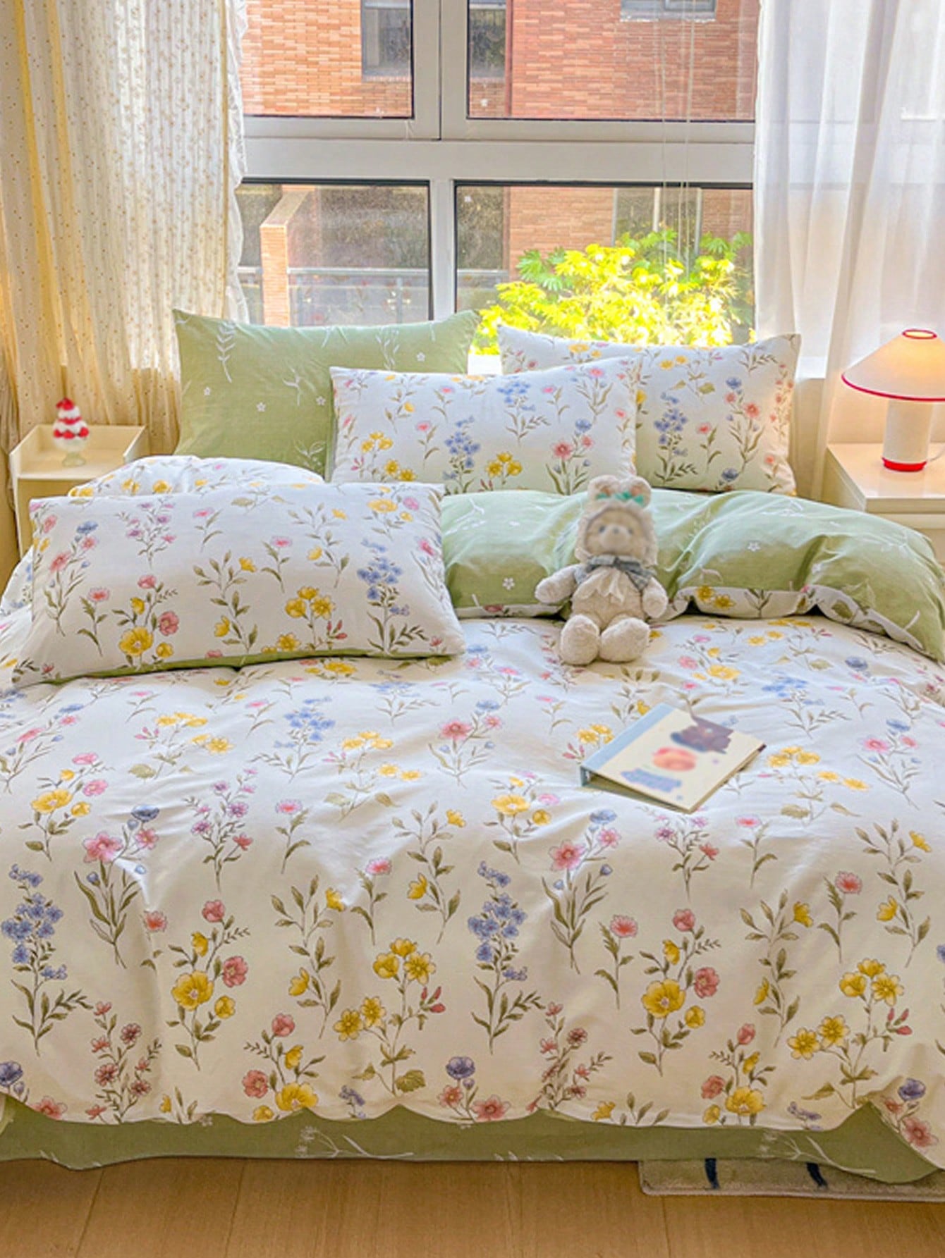 3pcs Set Ditsy Floral Duvet Cover, Twin/Full/Queen/King Size