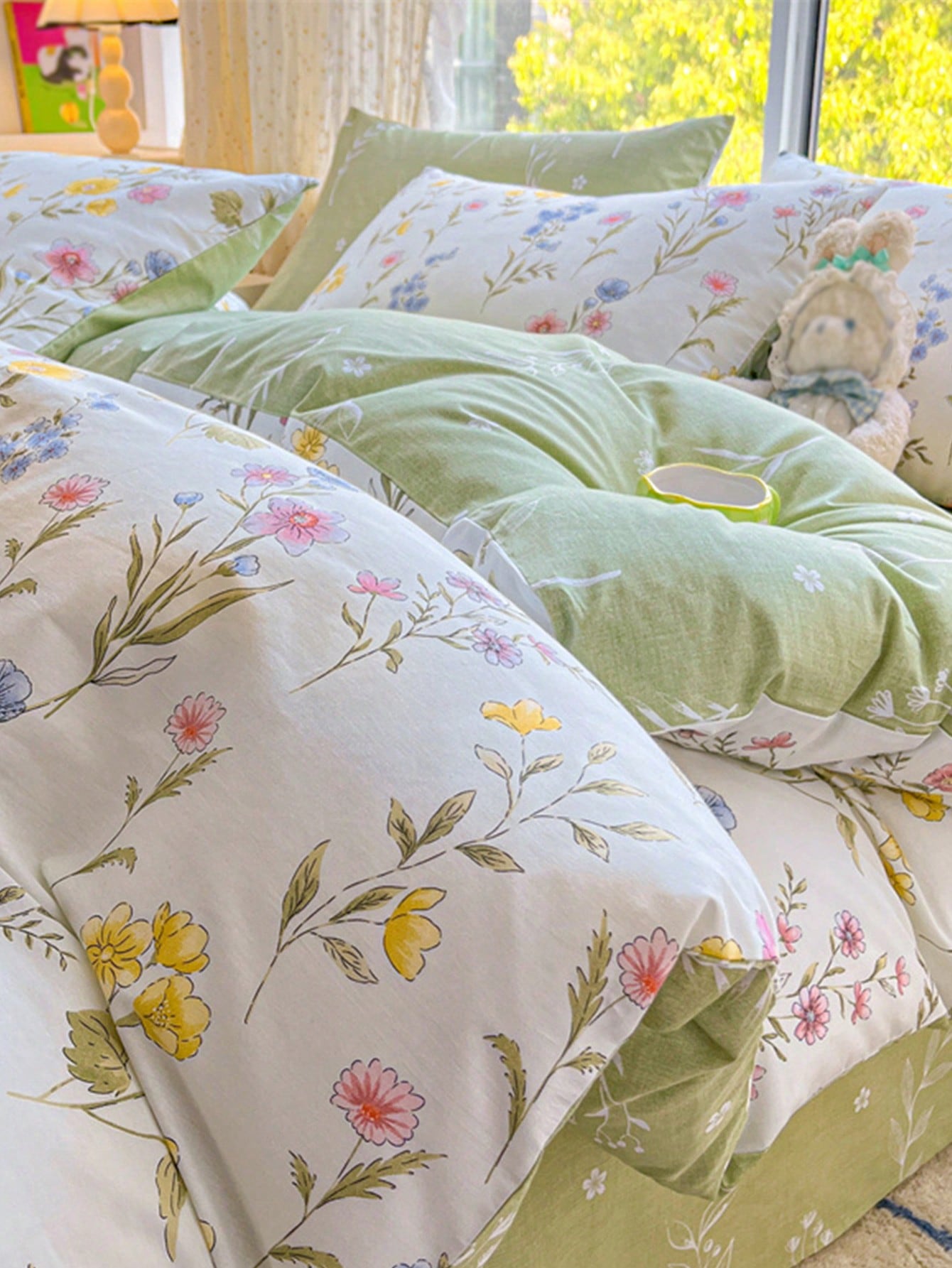 3pcs Set Ditsy Floral Duvet Cover, Twin/Full/Queen/King Size