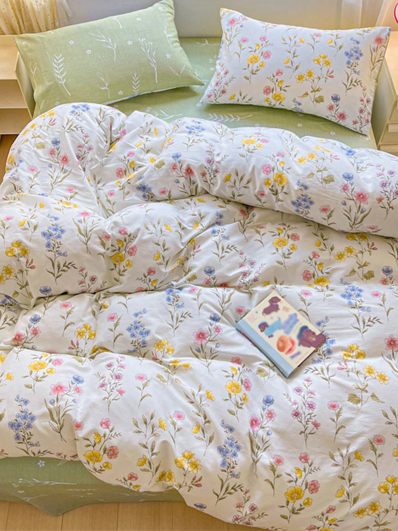 3pcs Set Ditsy Floral Duvet Cover, Twin/Full/Queen/King Size