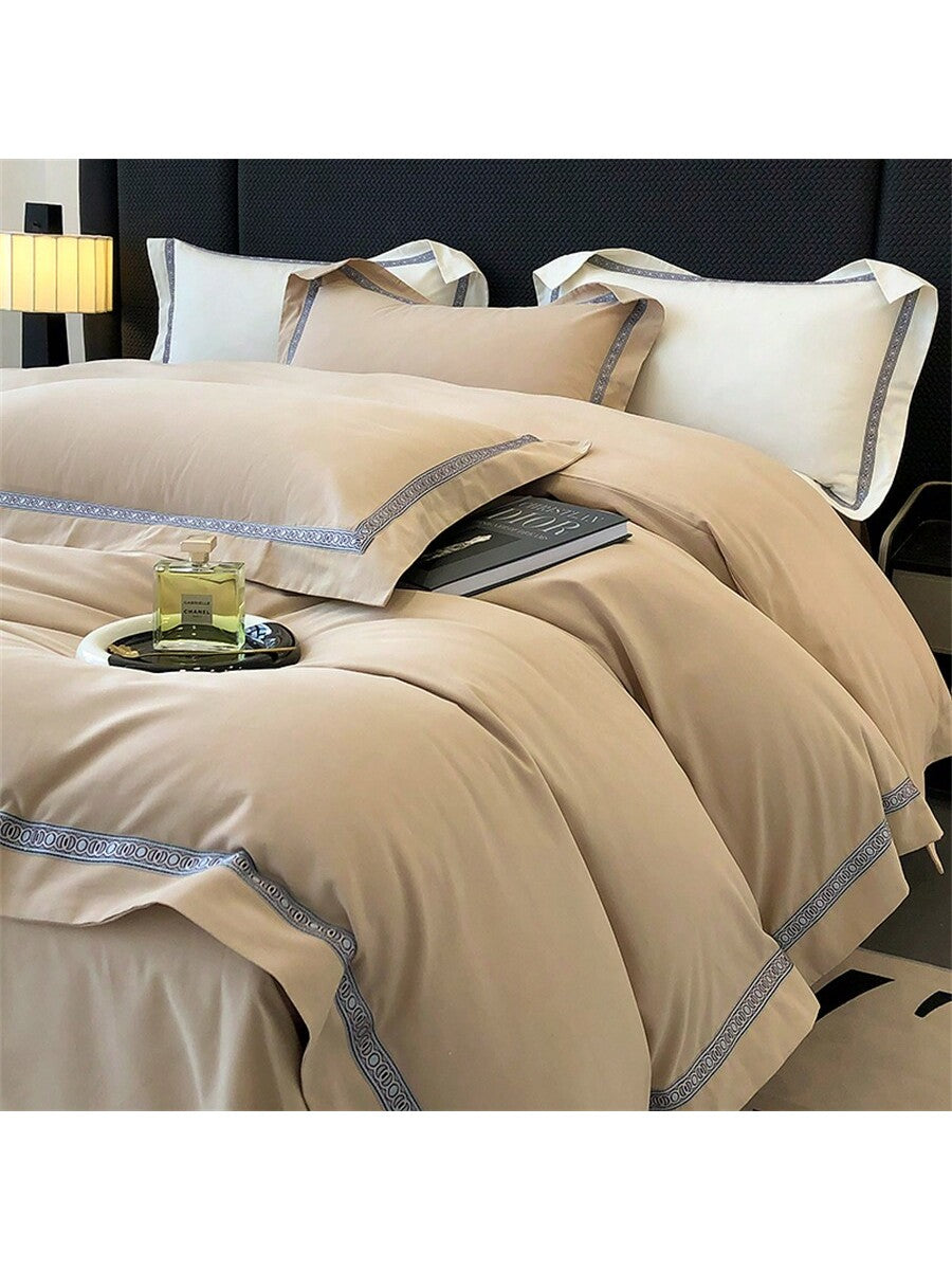 1set Simple, Comfortable, Soft, Luxury Hotel Style Duvet Cover 3-Piece Set, Includes 1 Duvet Cover   2 Pillowcases