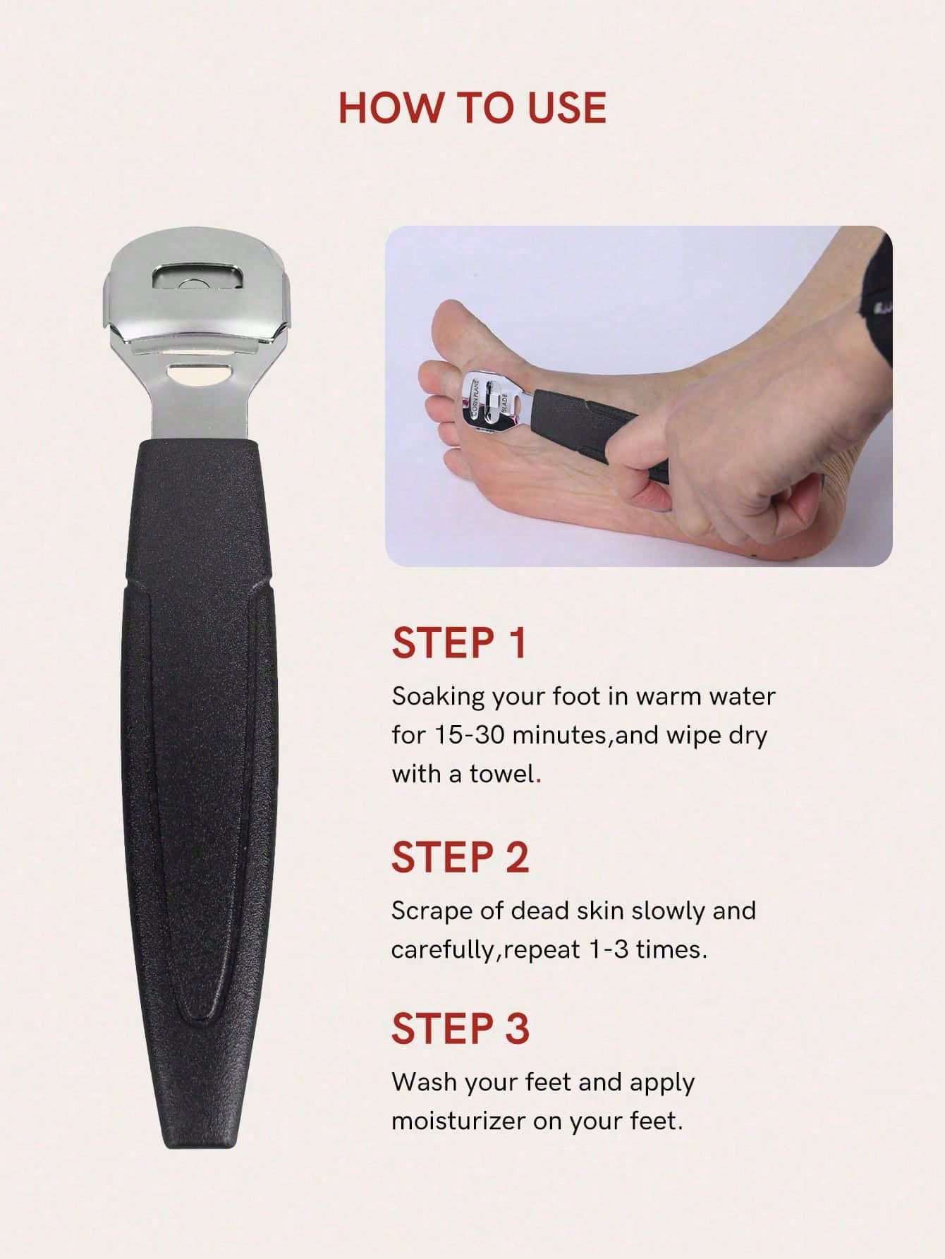 1pc Foot Scraper Callus Remover, Foot Scrubber Tool For Cracked Heels, Dead Skin Pedi