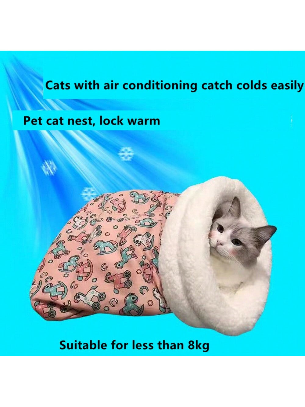 1pc Pet Sleeping Bag, Cat Bed, 4-Season Warm Nest Suitable For Cats/Dogs Under 8kg