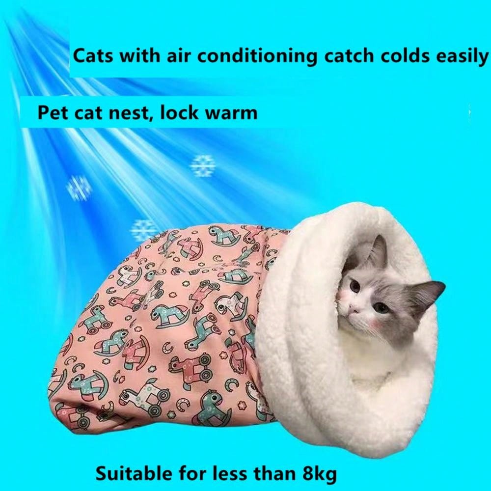 1pc Pet Sleeping Bag, Cat Bed, 4-Season Warm Nest Suitable For Cats/Dogs Under 8kg