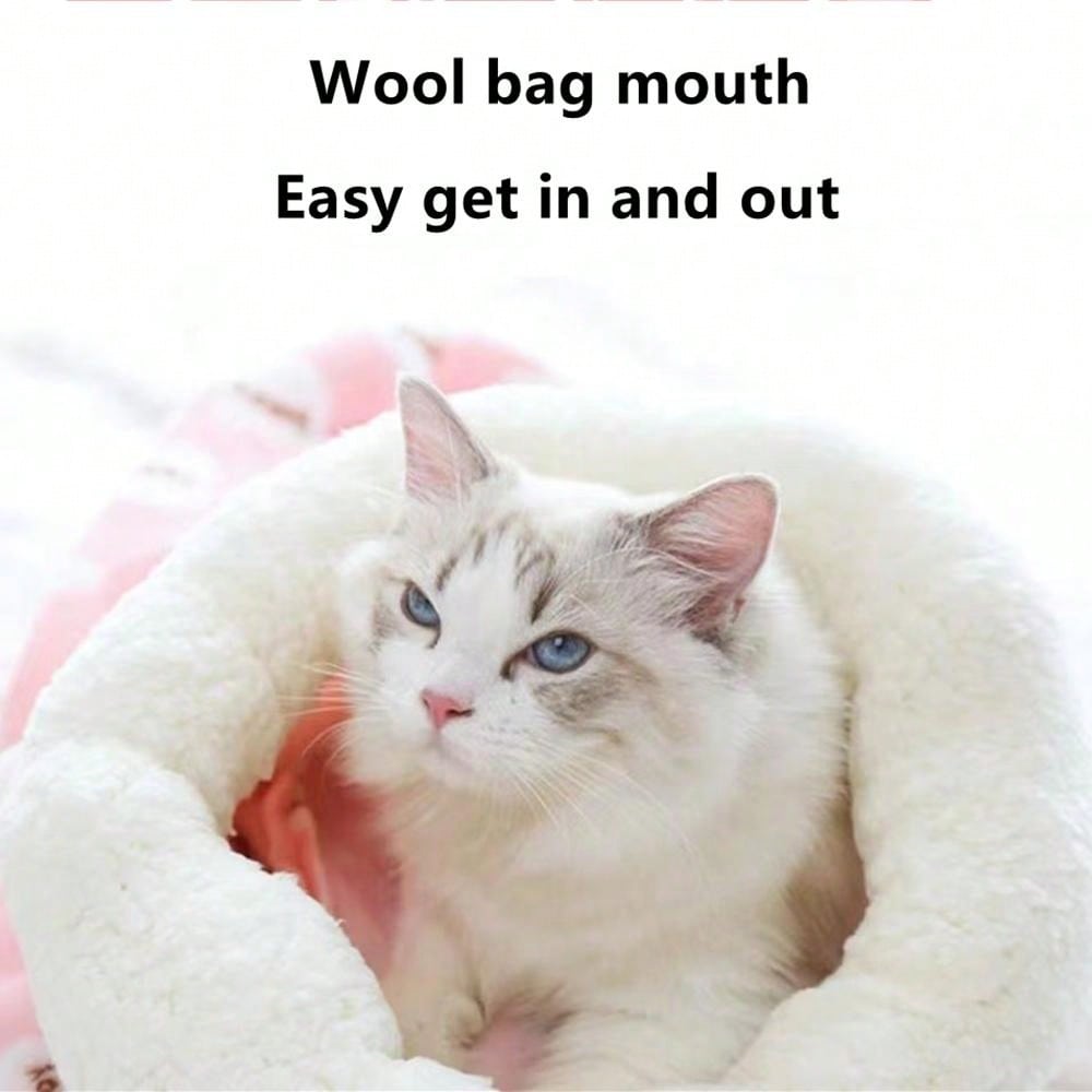 1pc Pet Sleeping Bag, Cat Bed, 4-Season Warm Nest Suitable For Cats/Dogs Under 8kg