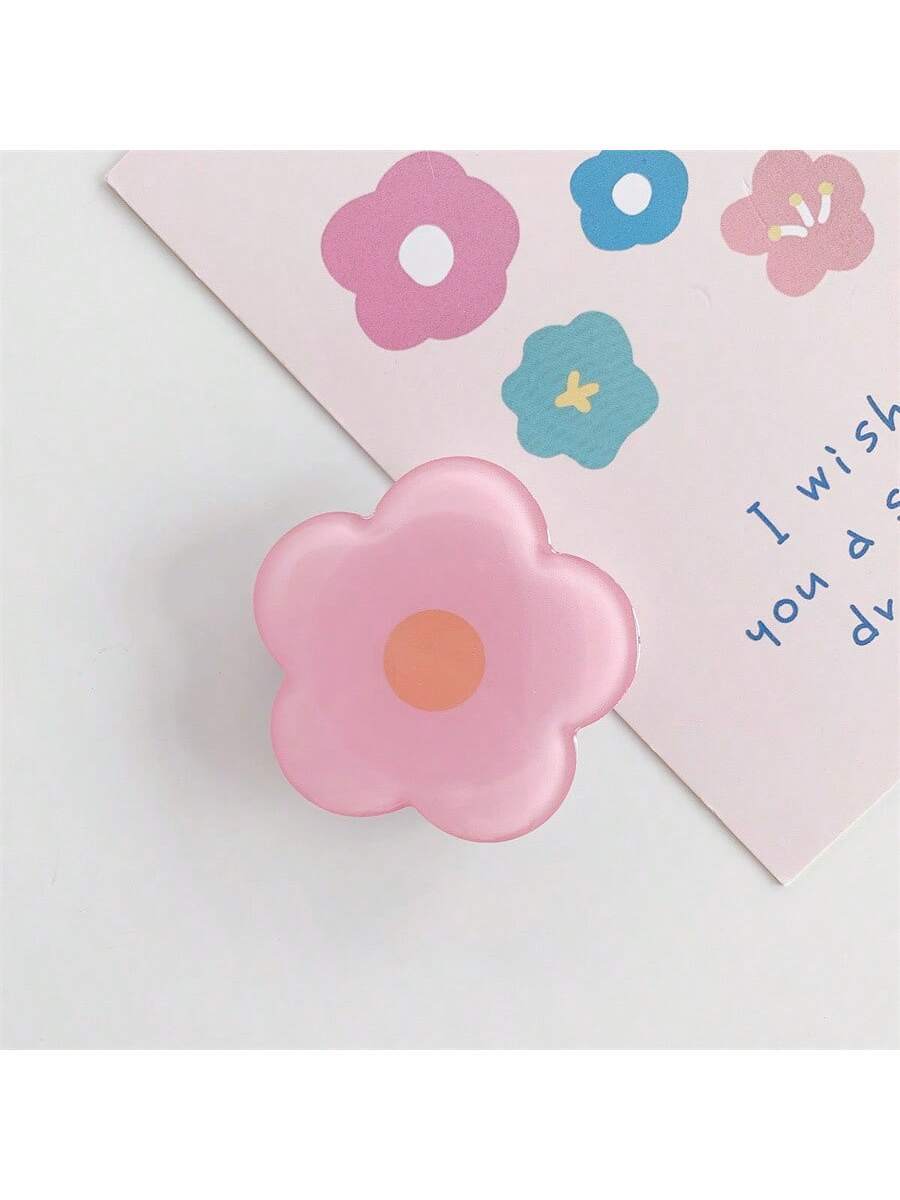 1pc Self-Adhesive Retractable Multicolor Flower Phone Holder