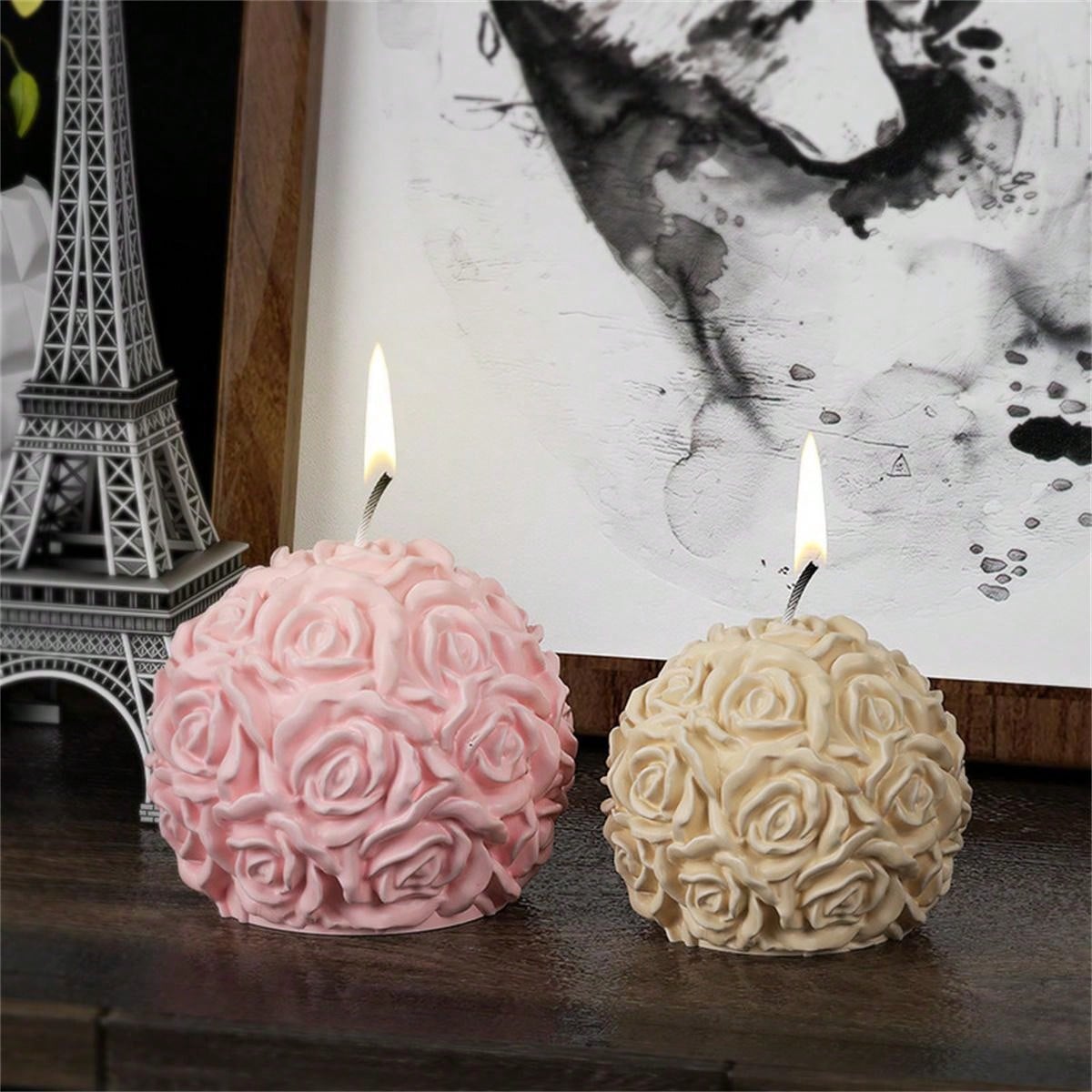 3D Silicone Candle Mold Cylindrical Bubble Round Ball Scented Aromatherapy Plaster Candle Mould DIY Cake Handmade Making Mold