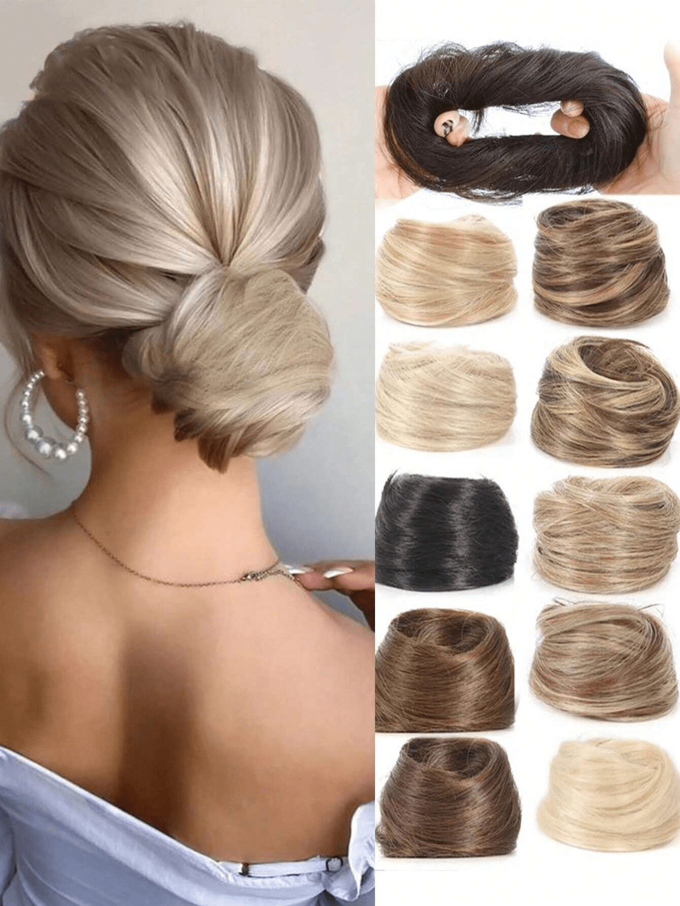 Messy Donuts, Buns, Wigs, Fluffy And Naturally Elastic Buns, Synthetic Hair Extensions, Elegant And Natural Hair Accessories Suitable For Daily Use