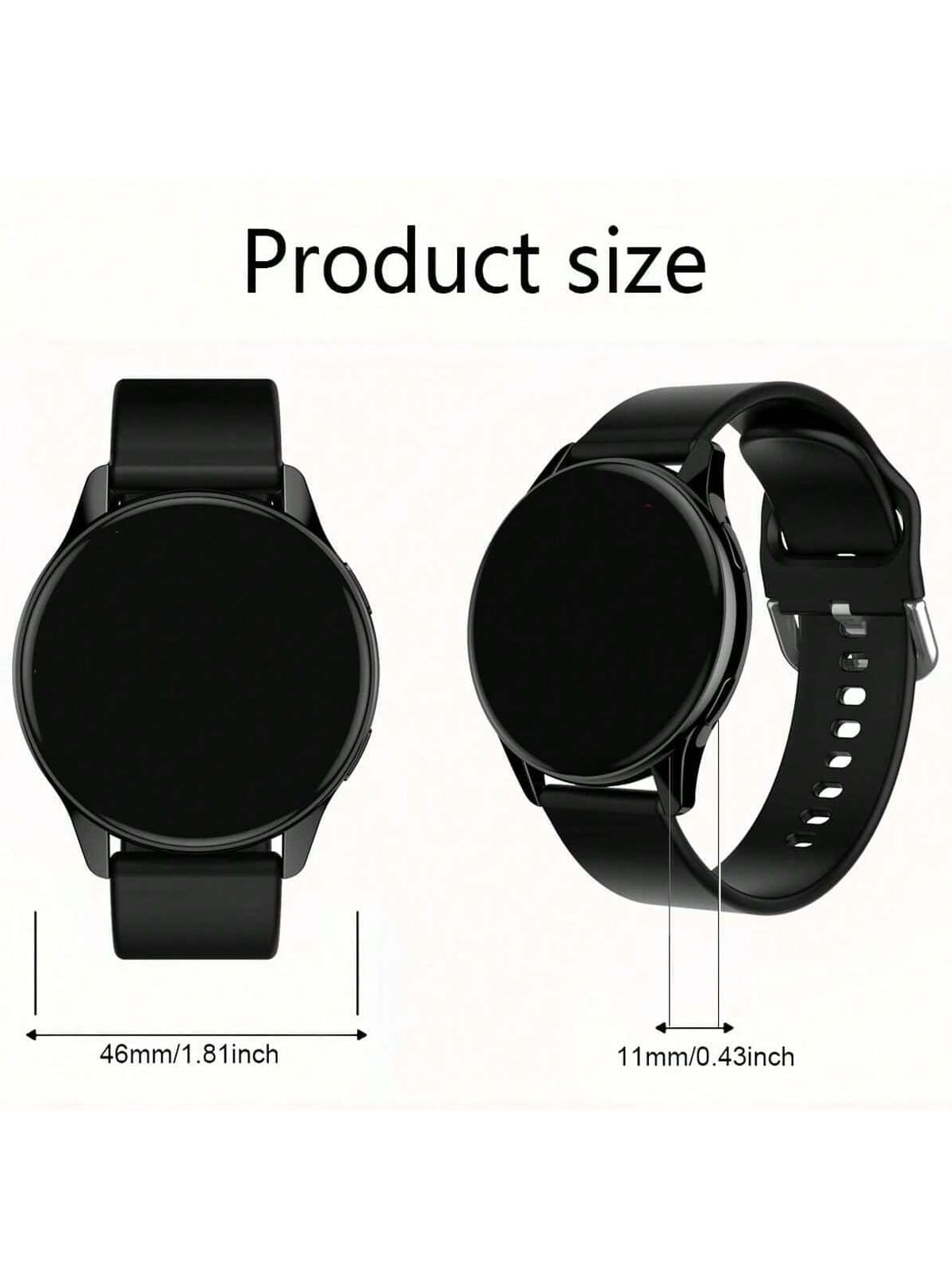 1pc Silicone Strap Unisex Sports Smart Watch, 1.5