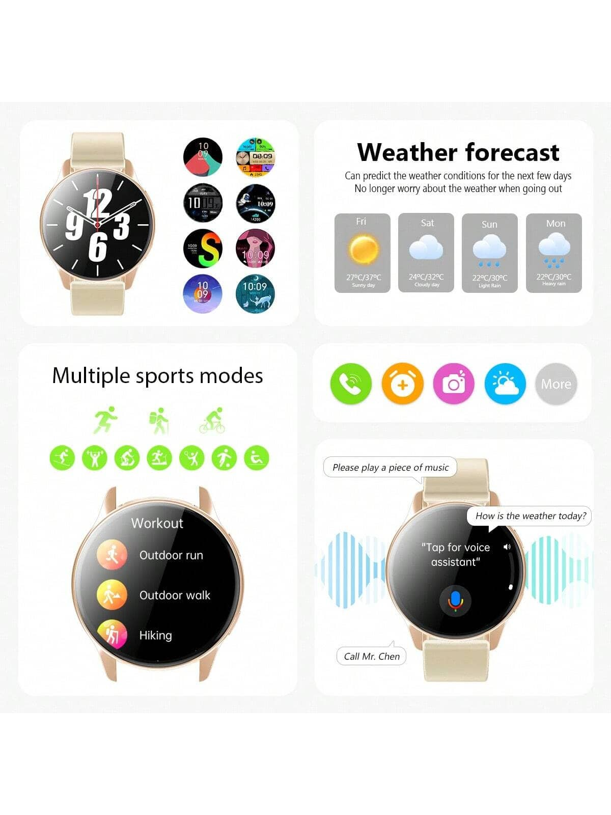 1pc Silicone Strap Unisex Sports Smart Watch, 1.5