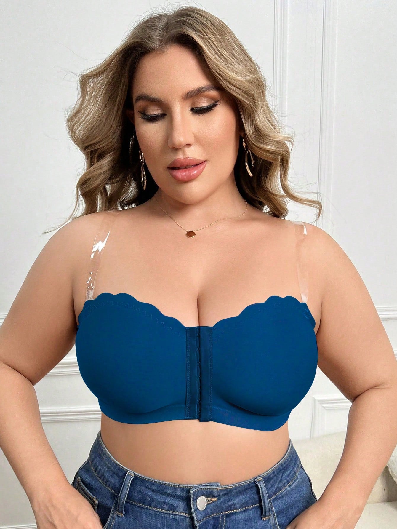 Plus Size Wire-Free Front Closure Camisole, Single Pack