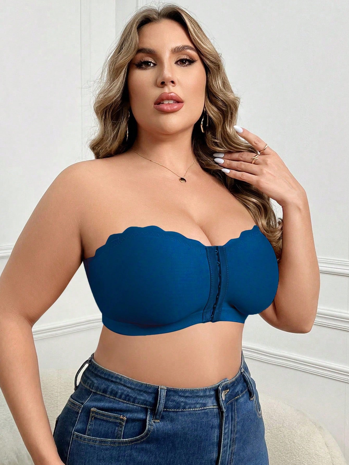 Plus Size Wire-Free Front Closure Camisole, Single Pack