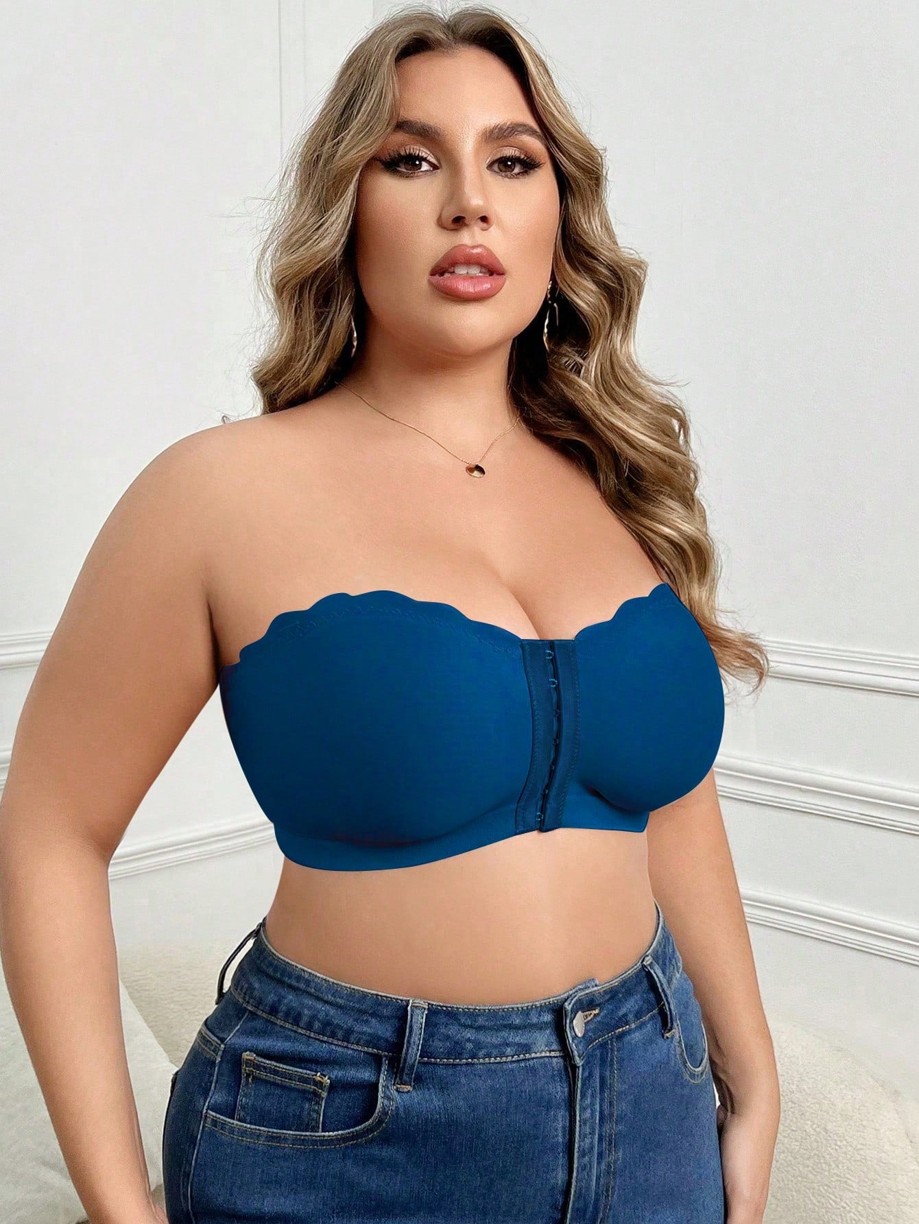 Plus Size Wire-Free Front Closure Camisole, Single Pack