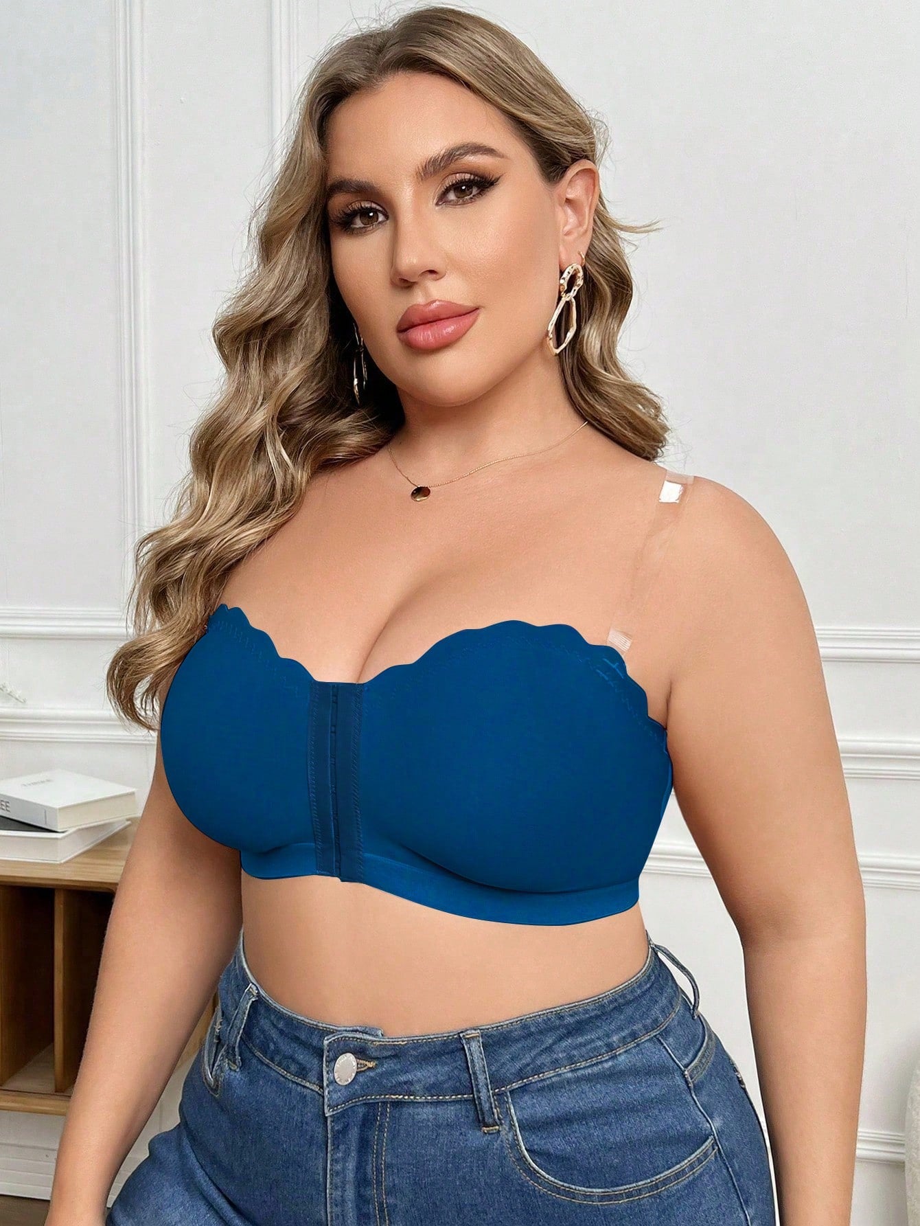 Plus Size Wire-Free Front Closure Camisole, Single Pack