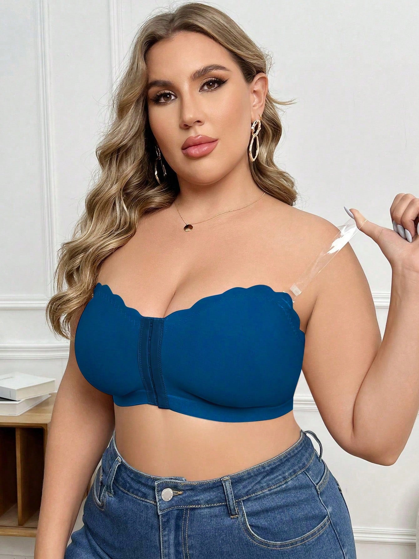 Plus Size Wire-Free Front Closure Camisole, Single Pack