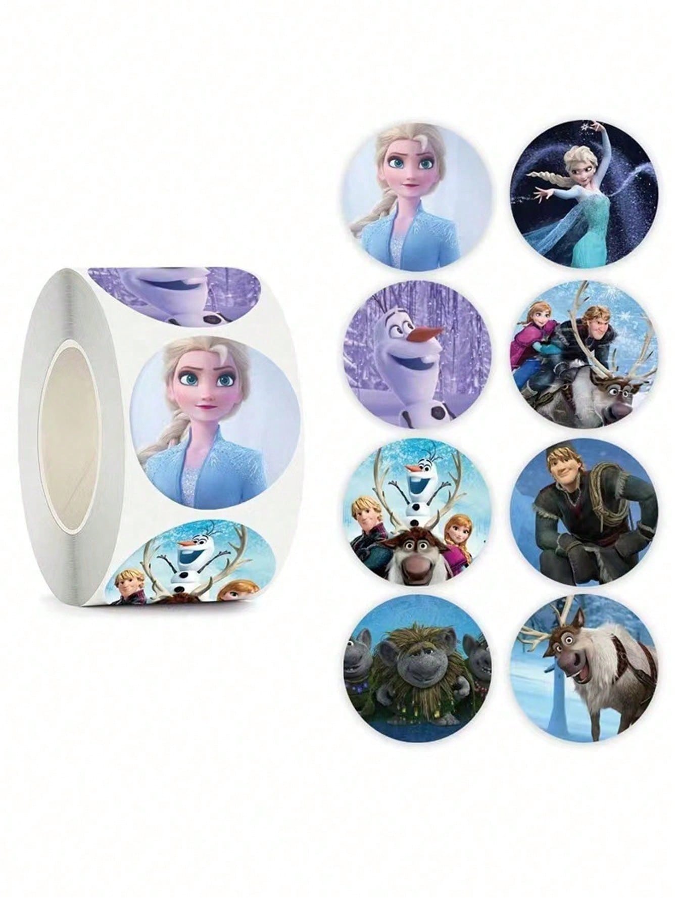 500Pcs/Roll Cartoon Frozens Stickers DIY For Phone Car Laptop Cute Cartoon Sticker Gift (Some Parts May Be Random)