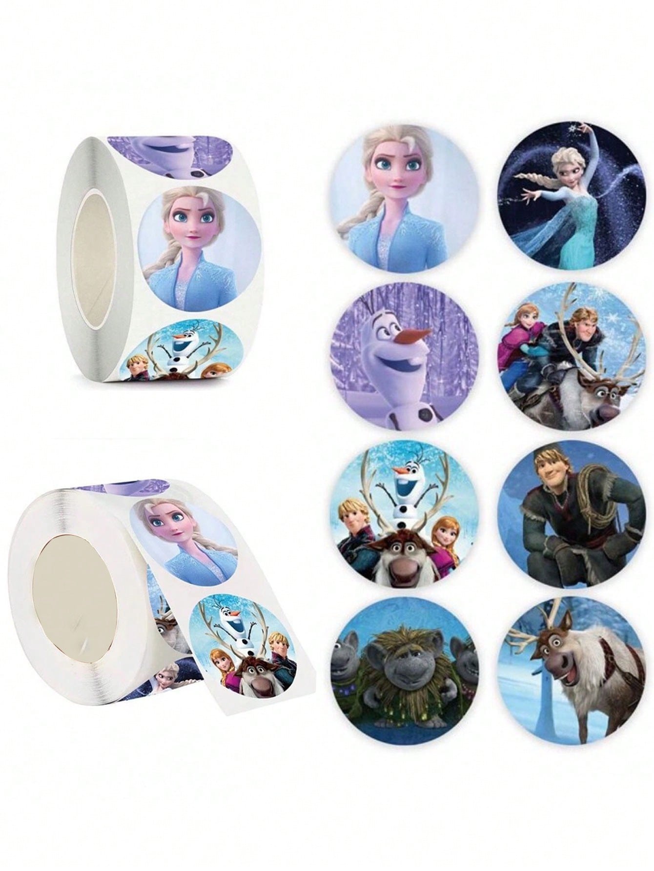 500Pcs/Roll Cartoon Frozens Stickers DIY For Phone Car Laptop Cute Cartoon Sticker Gift (Some Parts May Be Random)