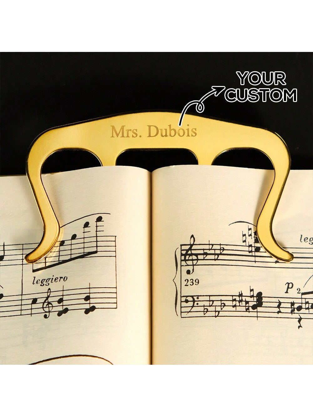 Personalized Music Sheet Clip Page Holder Custom Piano Guitar Violin Bookmark Engraved Name Saxophone Accessories Teacher Gift For Musician