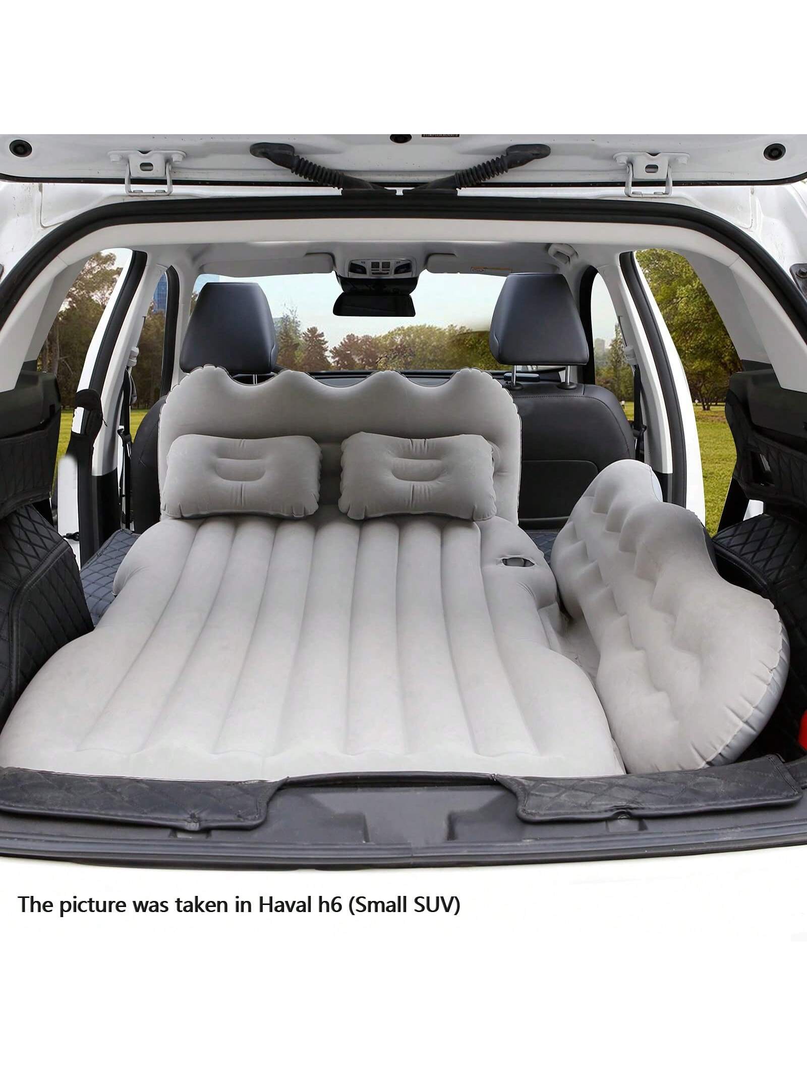 Inflatable Air Mattress With Sides For Car - Back Seat Sleeping Pad- Blow Up Mattress For Truck Back Seat - Portable Travel Camping Mattress - Black