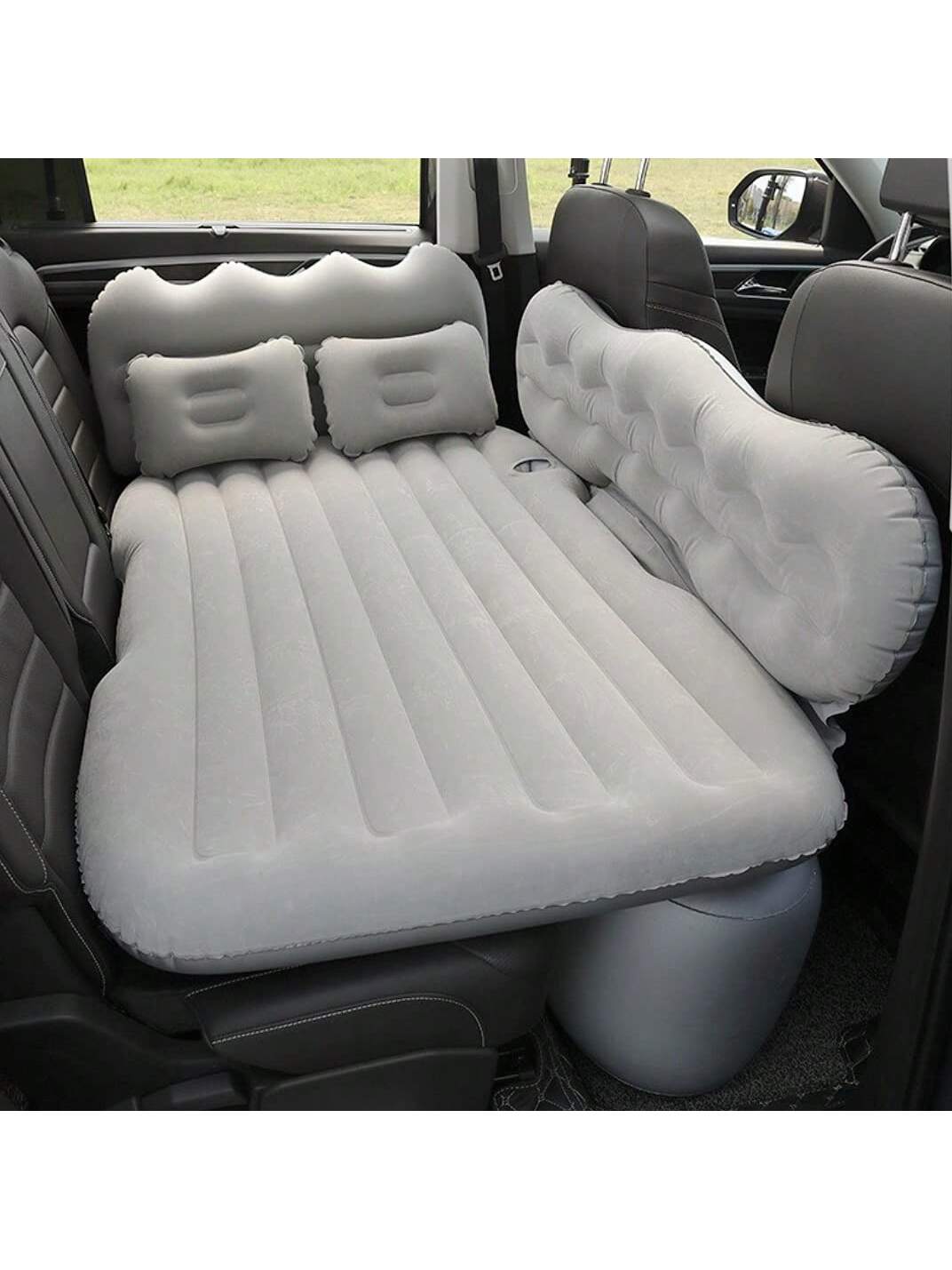 Inflatable Air Mattress With Sides For Car - Back Seat Sleeping Pad- Blow Up Mattress For Truck Back Seat - Portable Travel Camping Mattress - Black