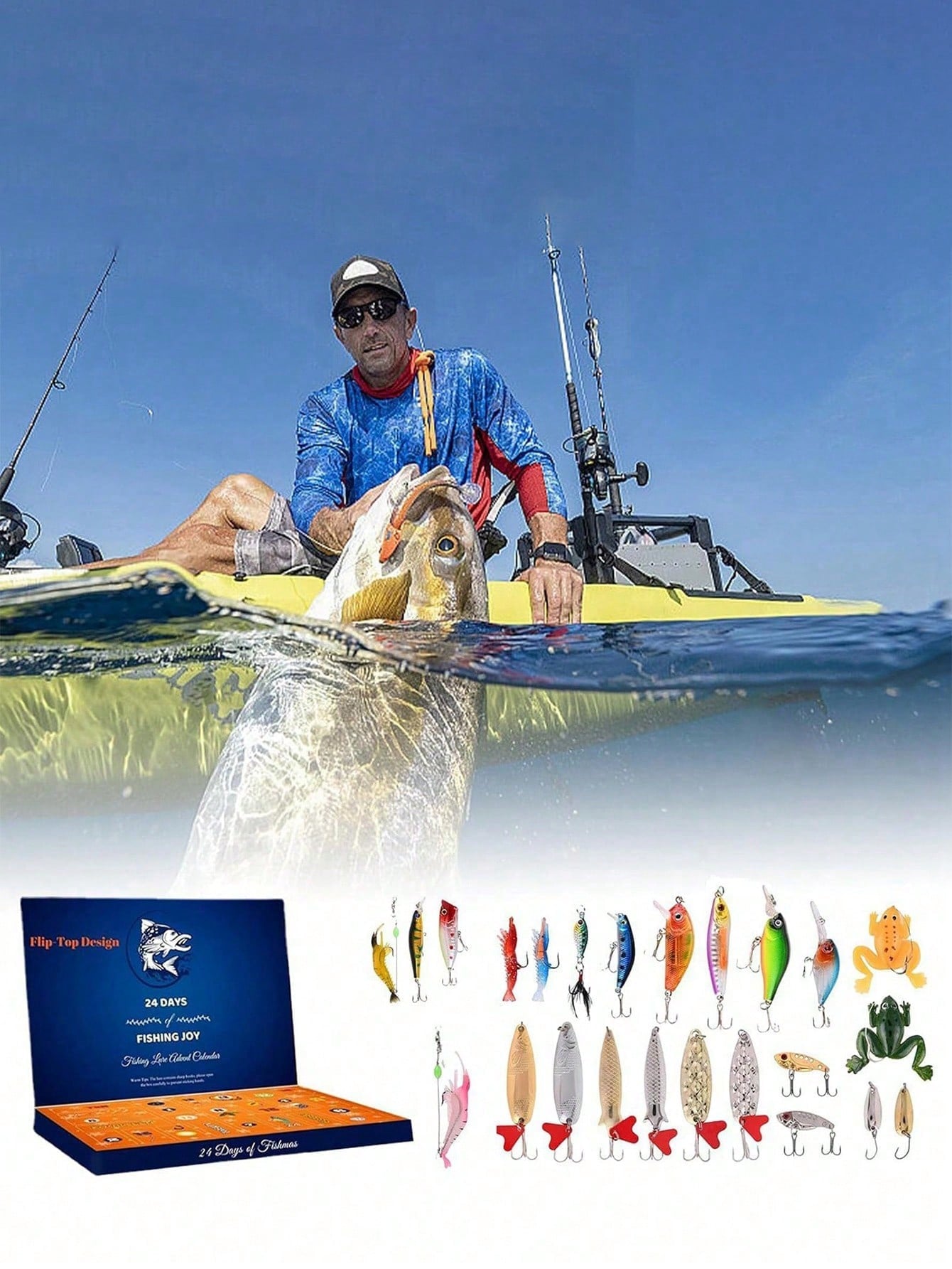 1 Set 12/24 Days Assorted Fishing Hook Advent Calendar Blind Box Christmas Toys, Suitable For Adult Fishing Enthusiasts - 2024 & 2025 Christmas Surprise Gift