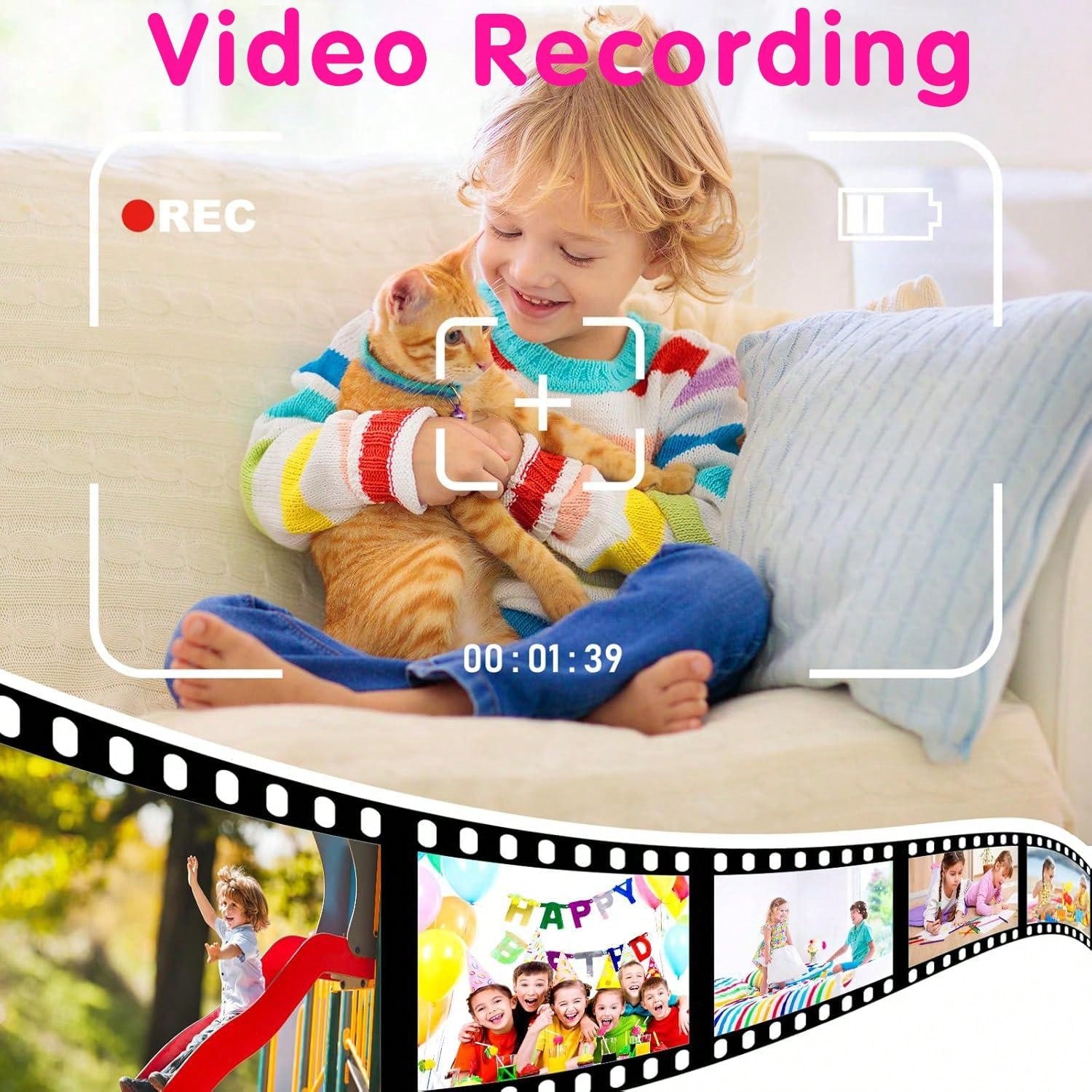 Kids Camera Instant Print, 1080P HD Digital Video Cameras For Kids, 3-12 Years Old Children Mini Learning Toy Camera Gifts For Birthday Holiday Travel