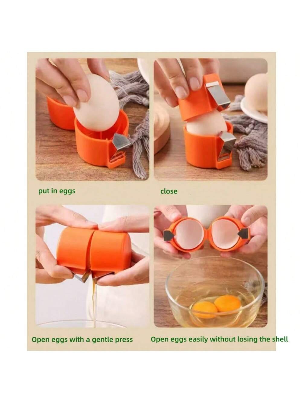 New Creative Egg Opener, Egg Shell Separator, Portable Fast Egg Beater, Kitchen Egg Peeler, Easy To Open Eggs Without Losing The Shell