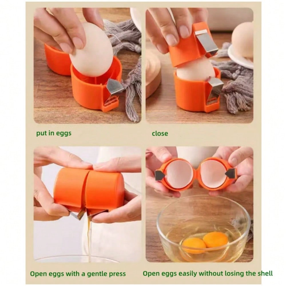 New Creative Egg Opener, Egg Shell Separator, Portable Fast Egg Beater, Kitchen Egg Peeler, Easy To Open Eggs Without Losing The Shell