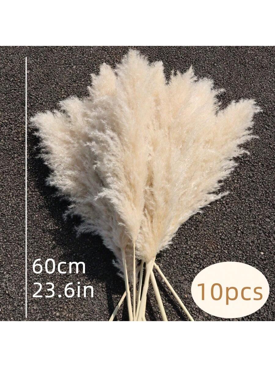 8/10/12/15/18/20/22pcs Fluffy Pampas Grass Dried Flowers, Boho Decor For Indoor Living Room, Kitchen, Bedroom, Outdoor, Especially Suitable For Wedding, Birthday Party, Autumn, And Christmas