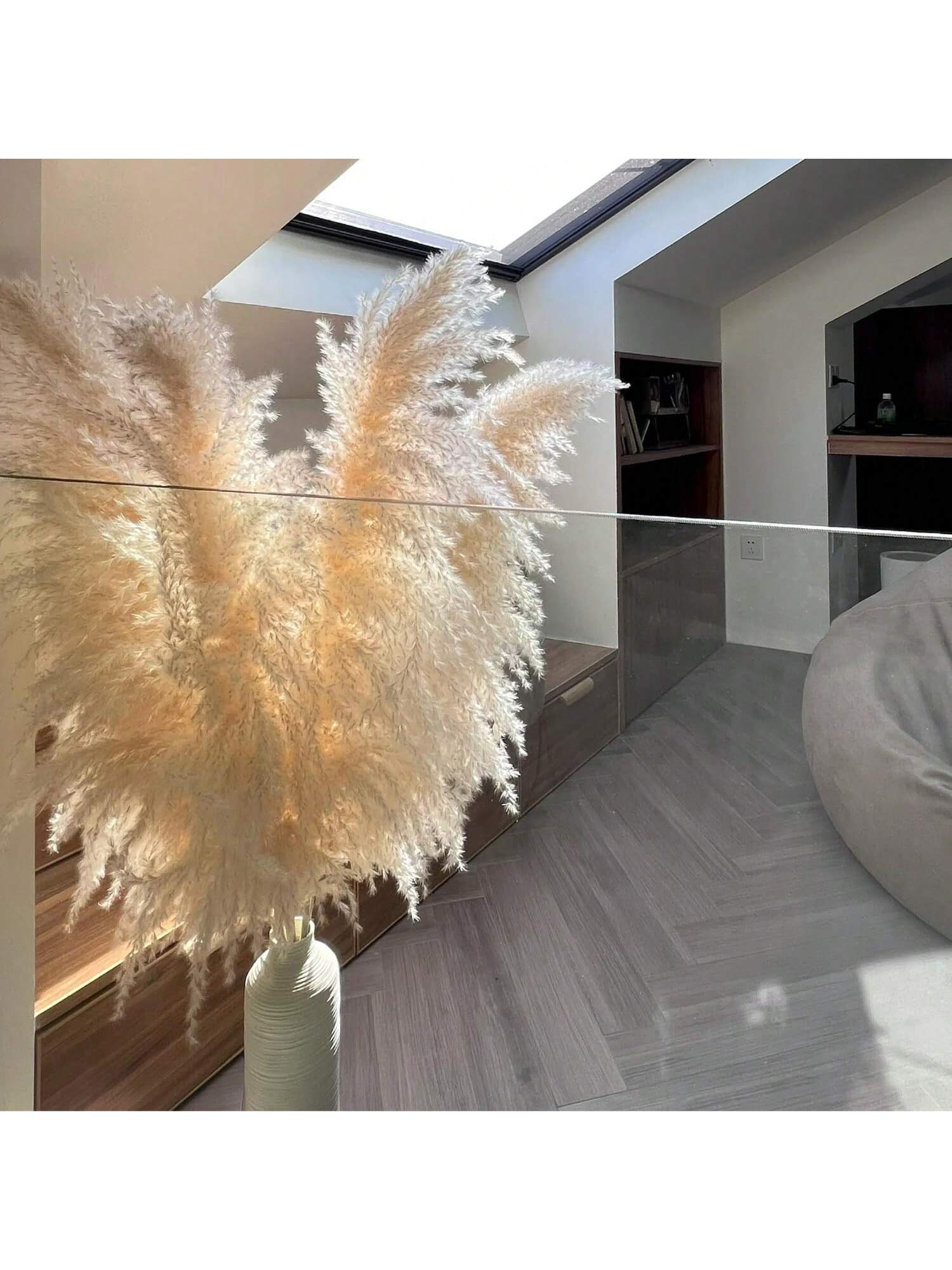 8/10/12/15/18/20/22pcs Fluffy Pampas Grass Dried Flowers, Boho Decor For Indoor Living Room, Kitchen, Bedroom, Outdoor, Especially Suitable For Wedding, Birthday Party, Autumn, And Christmas