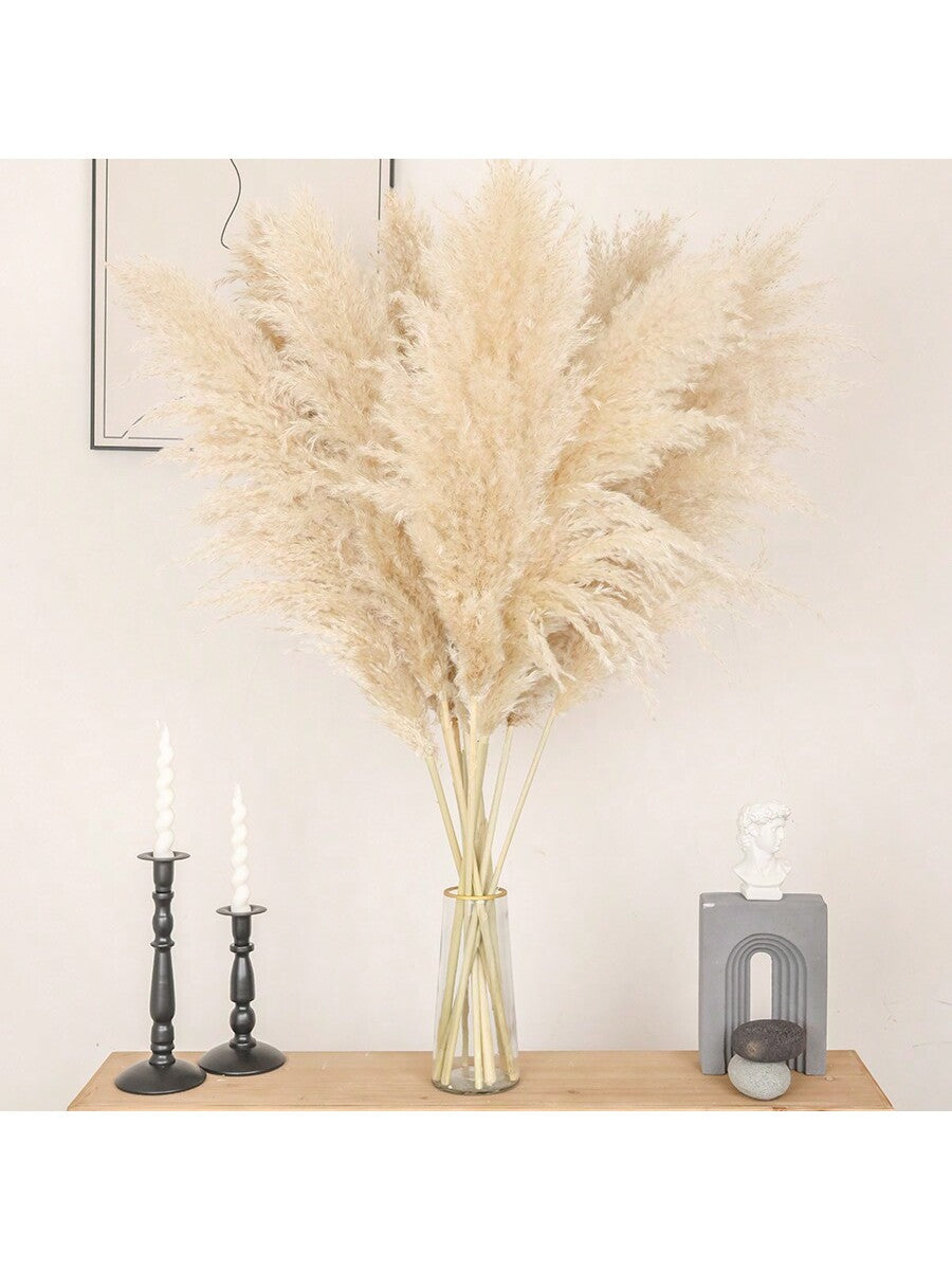 8/10/12/15/18/20/22pcs Fluffy Pampas Grass Dried Flowers, Boho Decor For Indoor Living Room, Kitchen, Bedroom, Outdoor, Especially Suitable For Wedding, Birthday Party, Autumn, And Christmas