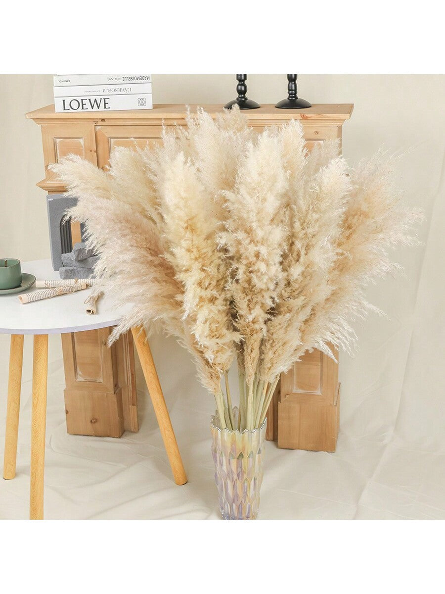 8/10/12/15/18/20/22pcs Fluffy Pampas Grass Dried Flowers, Boho Decor For Indoor Living Room, Kitchen, Bedroom, Outdoor, Especially Suitable For Wedding, Birthday Party, Autumn, And Christmas