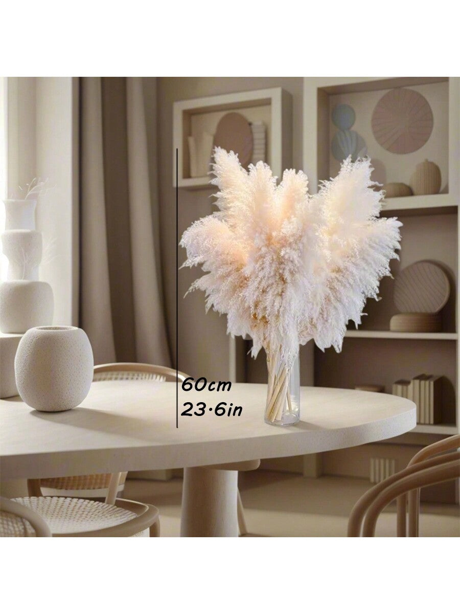 8/10/12/15/18/20/22pcs Fluffy Pampas Grass Dried Flowers, Boho Decor For Indoor Living Room, Kitchen, Bedroom, Outdoor, Especially Suitable For Wedding, Birthday Party, Autumn, And Christmas