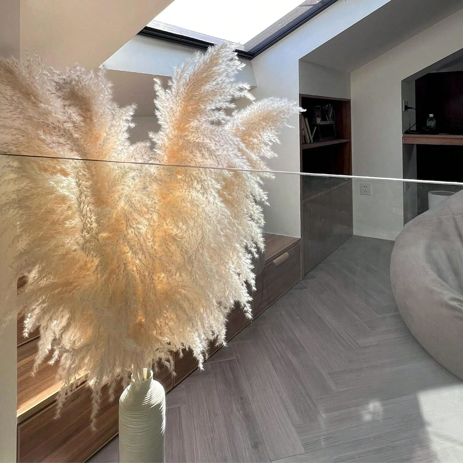 8/10/12/15/18/20/22pcs Fluffy Pampas Grass Dried Flowers, Boho Decor For Indoor Living Room, Kitchen, Bedroom, Outdoor, Especially Suitable For Wedding, Birthday Party, Autumn, And Christmas