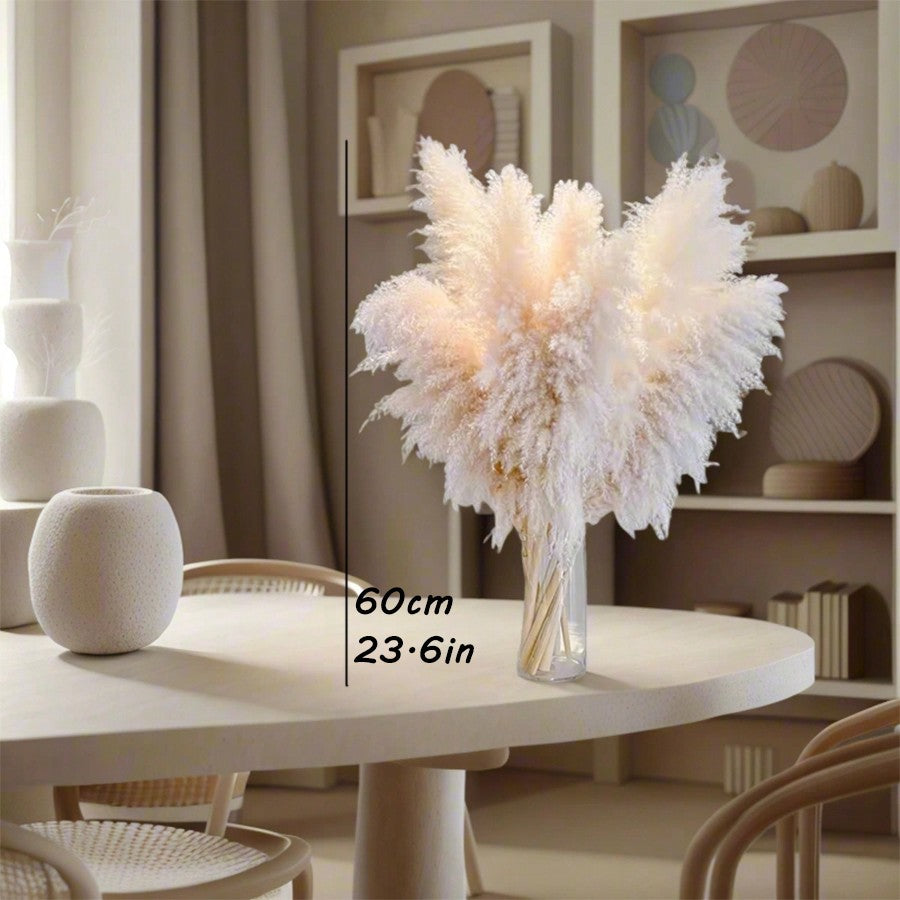 8/10/12/15/18/20/22pcs Fluffy Pampas Grass Dried Flowers, Boho Decor For Indoor Living Room, Kitchen, Bedroom, Outdoor, Especially Suitable For Wedding, Birthday Party, Autumn, And Christmas