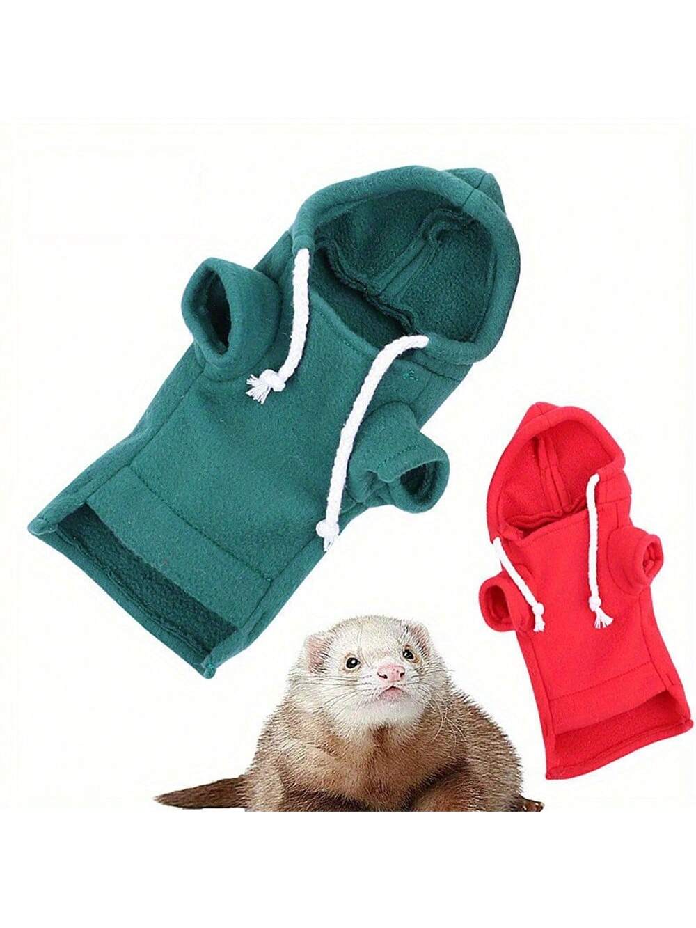 1pc Fluffy Pet Hoodie Sweatshirt, Ferret Costume, Drawstring Comfortable Ferret Fashion Sportswear, Cute Hamster Outfit