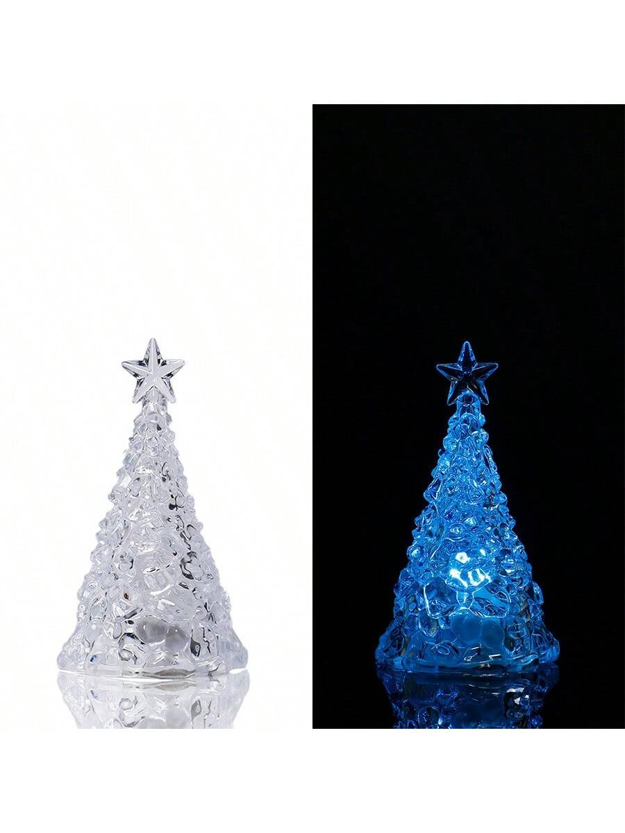 1pc Christmas Night Light, Christmas Scene Ambiance Lamp, Ice Mountain Lamp, Christmas Tree And Ice/Snow Themed Decoration Lamp, Room Decor, Christmas Gift Blind Box