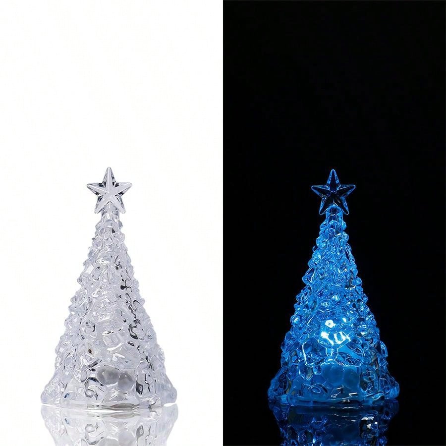 1pc Christmas Night Light, Christmas Scene Ambiance Lamp, Ice Mountain Lamp, Christmas Tree And Ice/Snow Themed Decoration Lamp, Room Decor, Christmas Gift Blind Box