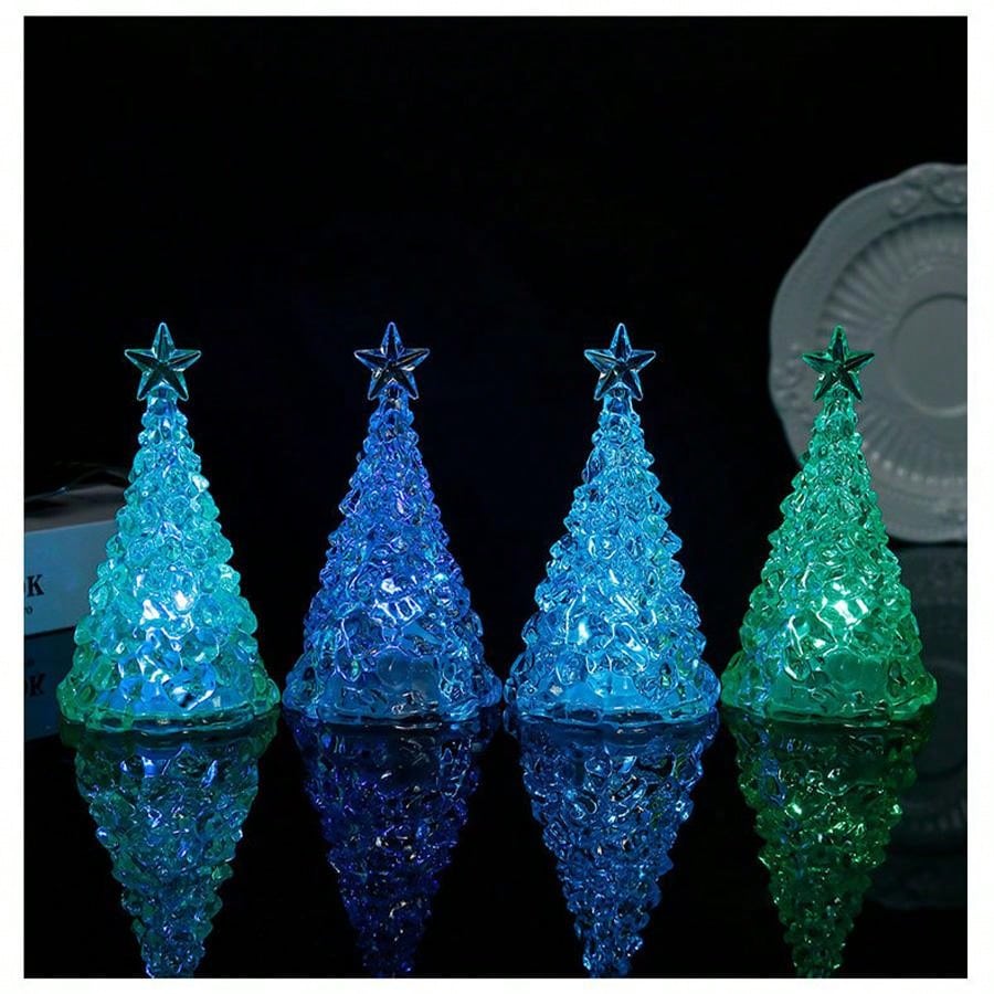 1pc Christmas Night Light, Christmas Scene Ambiance Lamp, Ice Mountain Lamp, Christmas Tree And Ice/Snow Themed Decoration Lamp, Room Decor, Christmas Gift Blind Box