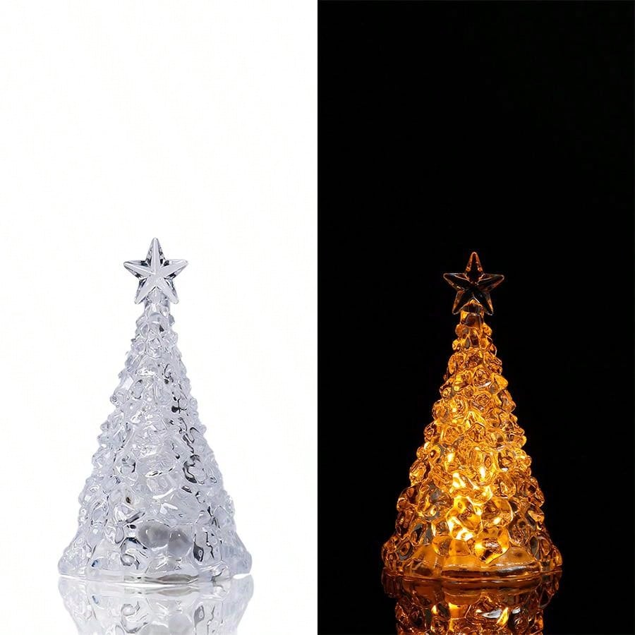 1pc Christmas Night Light, Christmas Scene Ambiance Lamp, Ice Mountain Lamp, Christmas Tree And Ice/Snow Themed Decoration Lamp, Room Decor, Christmas Gift Blind Box