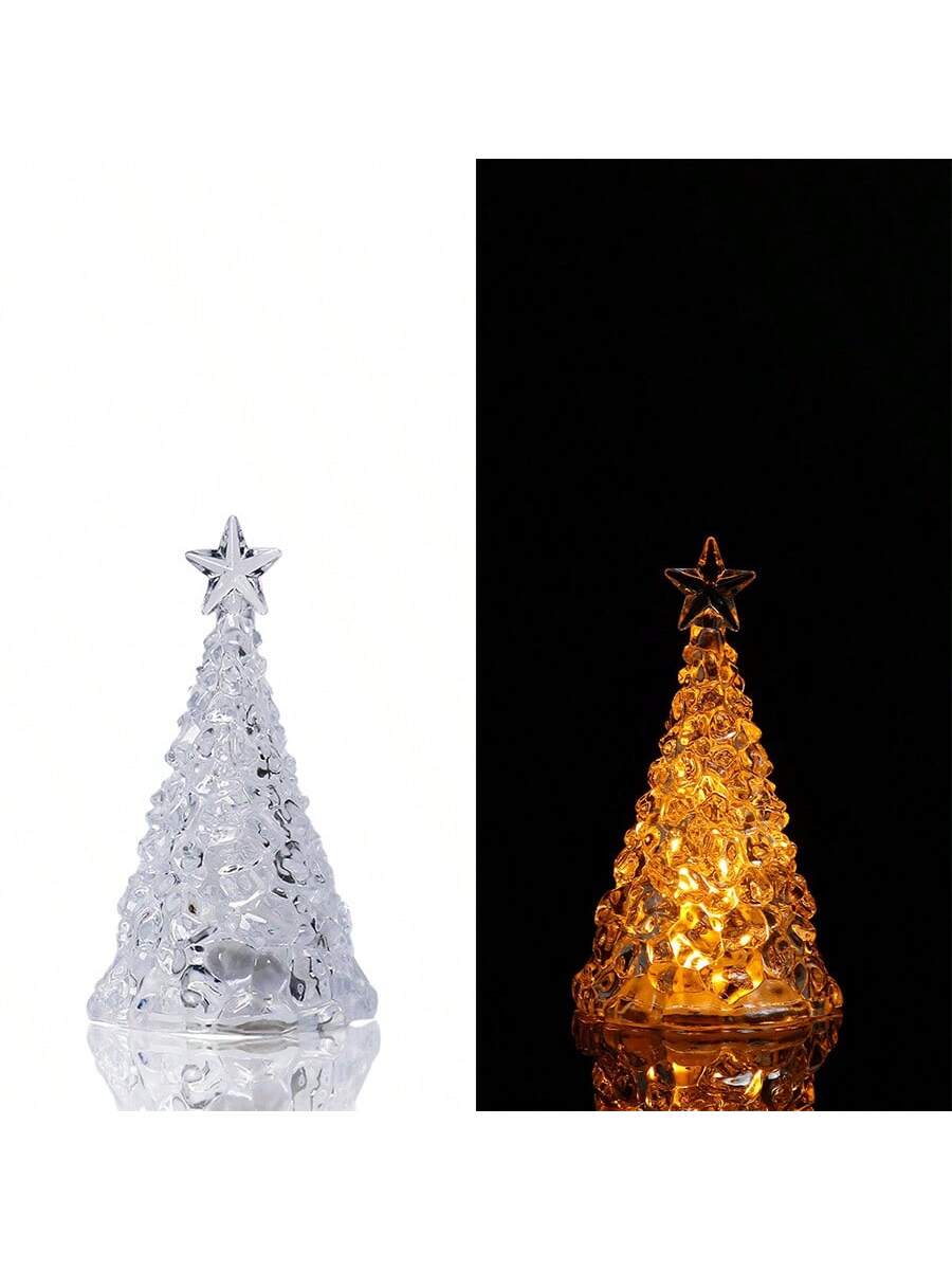 1pc Christmas Night Light, Christmas Scene Ambiance Lamp, Ice Mountain Lamp, Christmas Tree And Ice/Snow Themed Decoration Lamp, Room Decor, Christmas Gift Blind Box