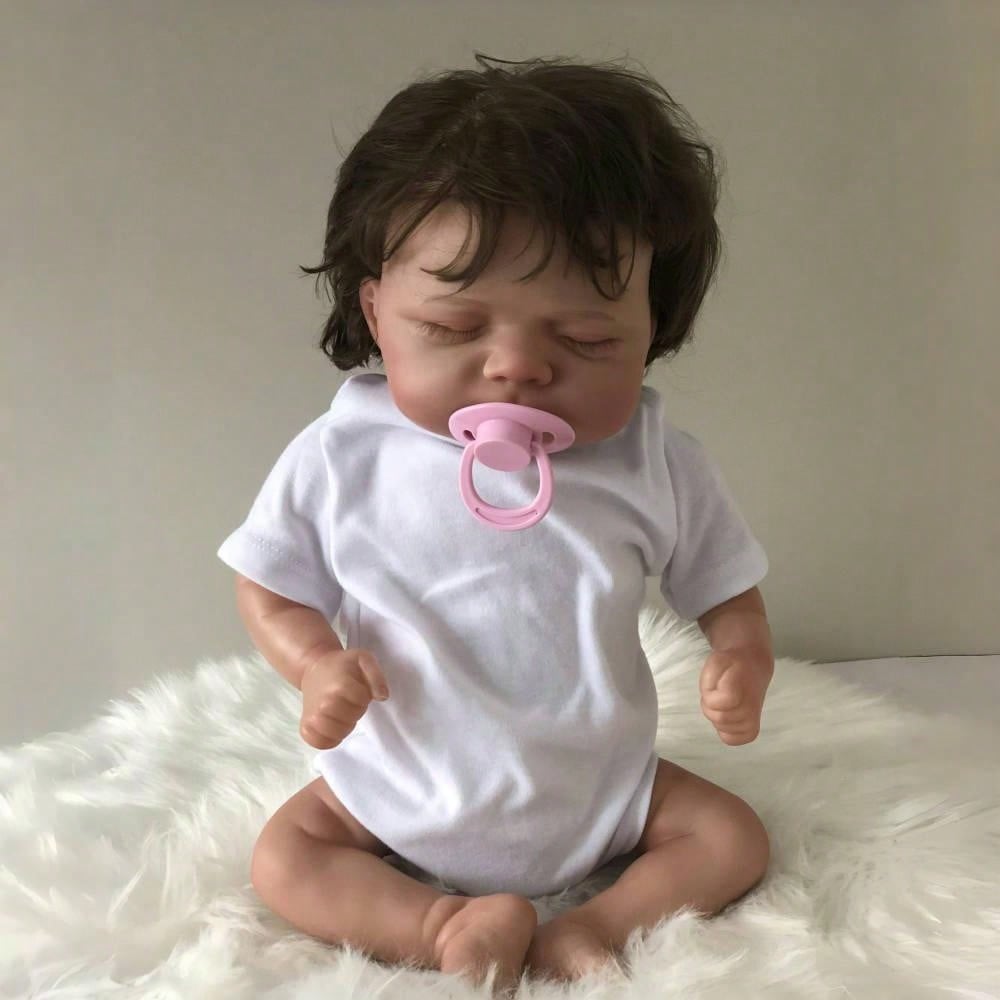 45cm 18inches Lifelike Reborn Baby Doll Vinyl Limbs   Cloth Body Doll ,Hand Painted Realistic Newborn Baby With Visible Veins, Collection Art Doll, Kids Gift