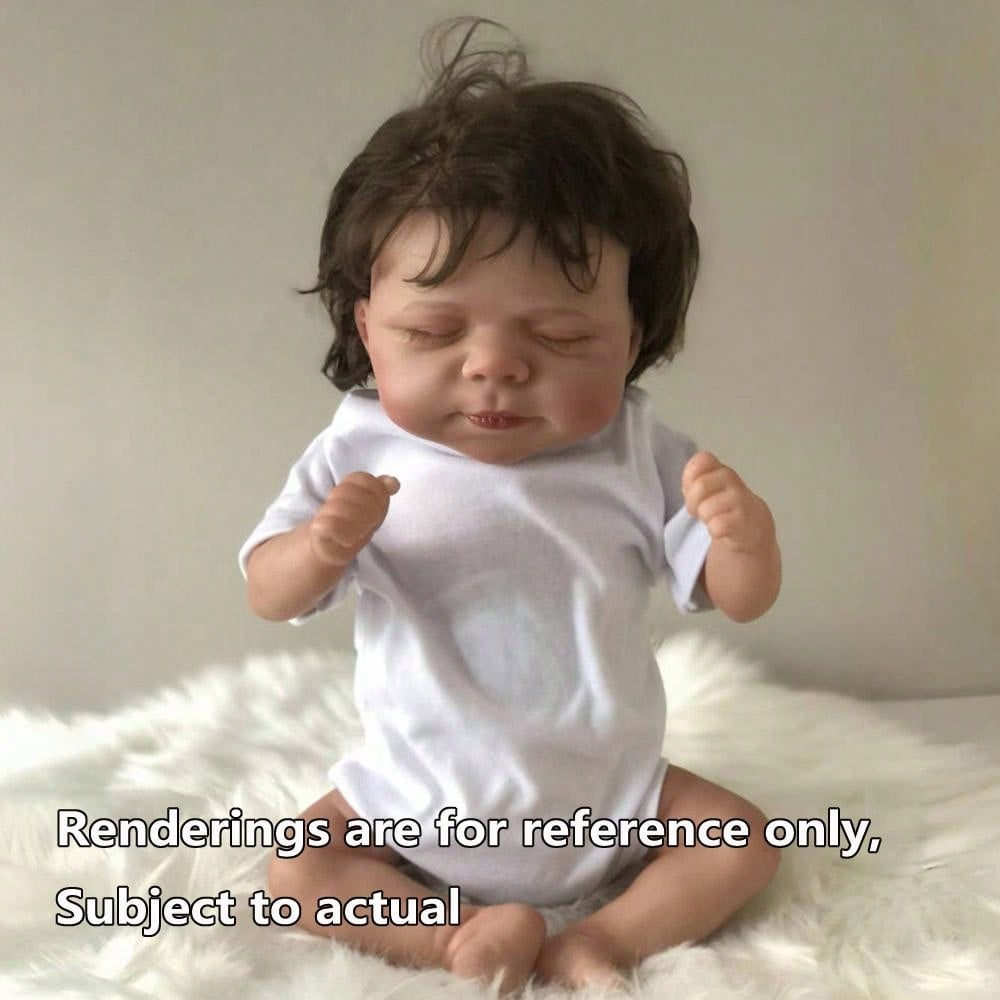 45cm 18inches Lifelike Reborn Baby Doll Vinyl Limbs   Cloth Body Doll ,Hand Painted Realistic Newborn Baby With Visible Veins, Collection Art Doll, Kids Gift