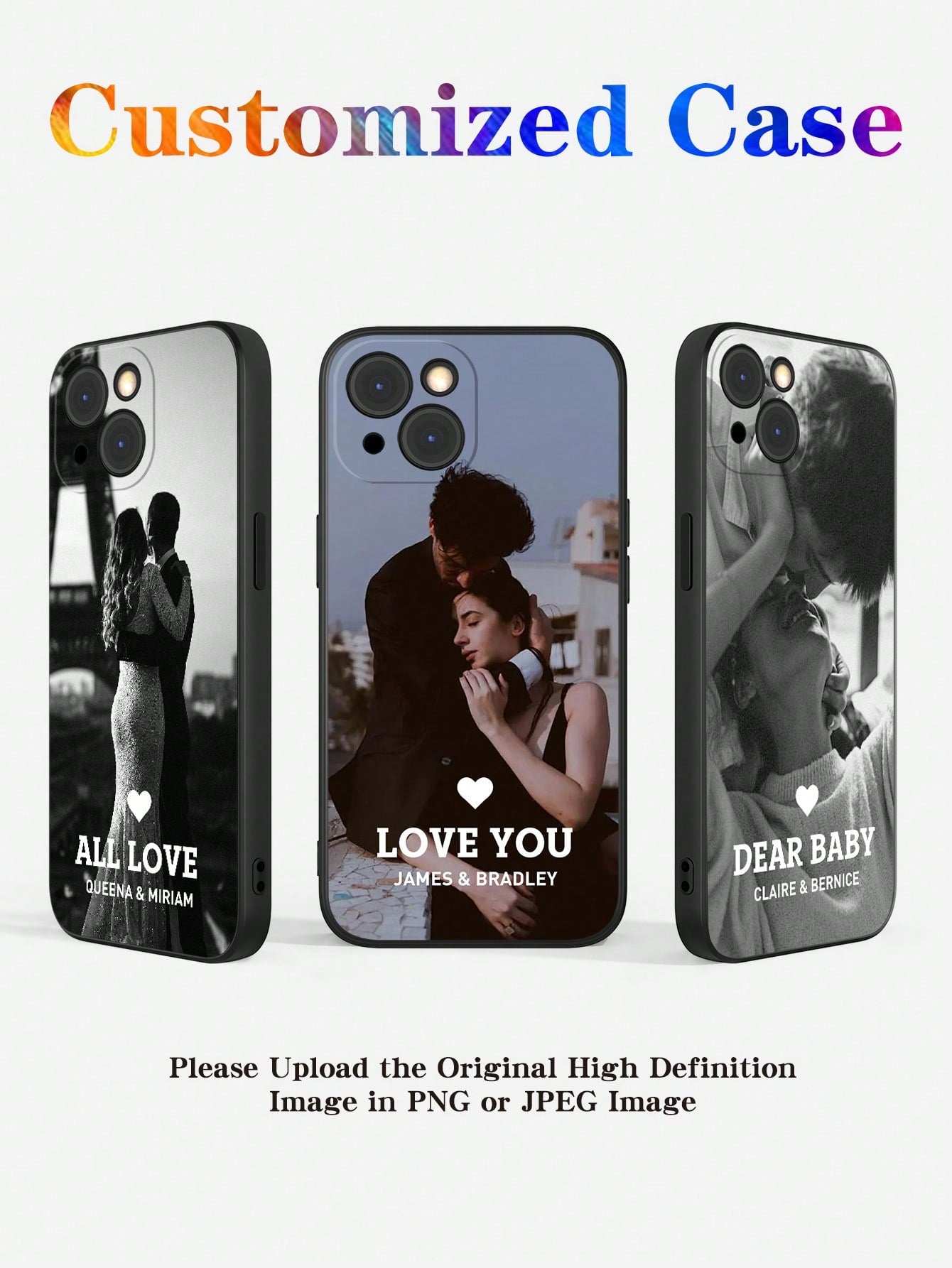 Customized Full Print Image Phone Case, Personalized Photo Protective Phone Case, Anniversary Gift, Valentine's Day Gift, Best Friend Gift, Gift For Dad