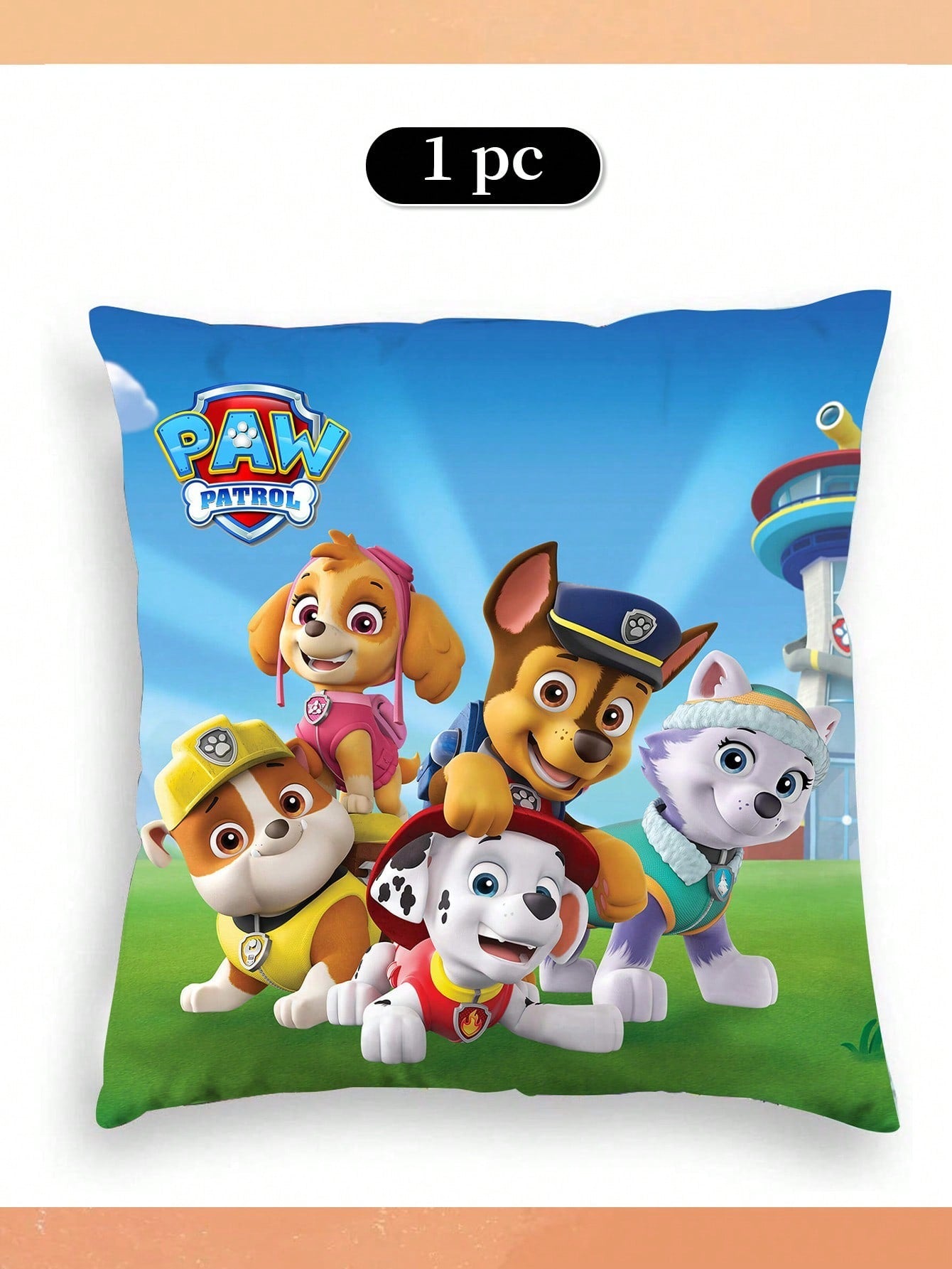 POTDEMIEL Dog Patrol Pillow Cover Dog Pillow Cover Pet PAWS Pillow Cover Animal Cushion Cover Suitable For Throw Pillow Decoration